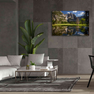'Yosemite Falls Reflection' by Mike Jones, Giclee Canvas Wall Art,60 x 40