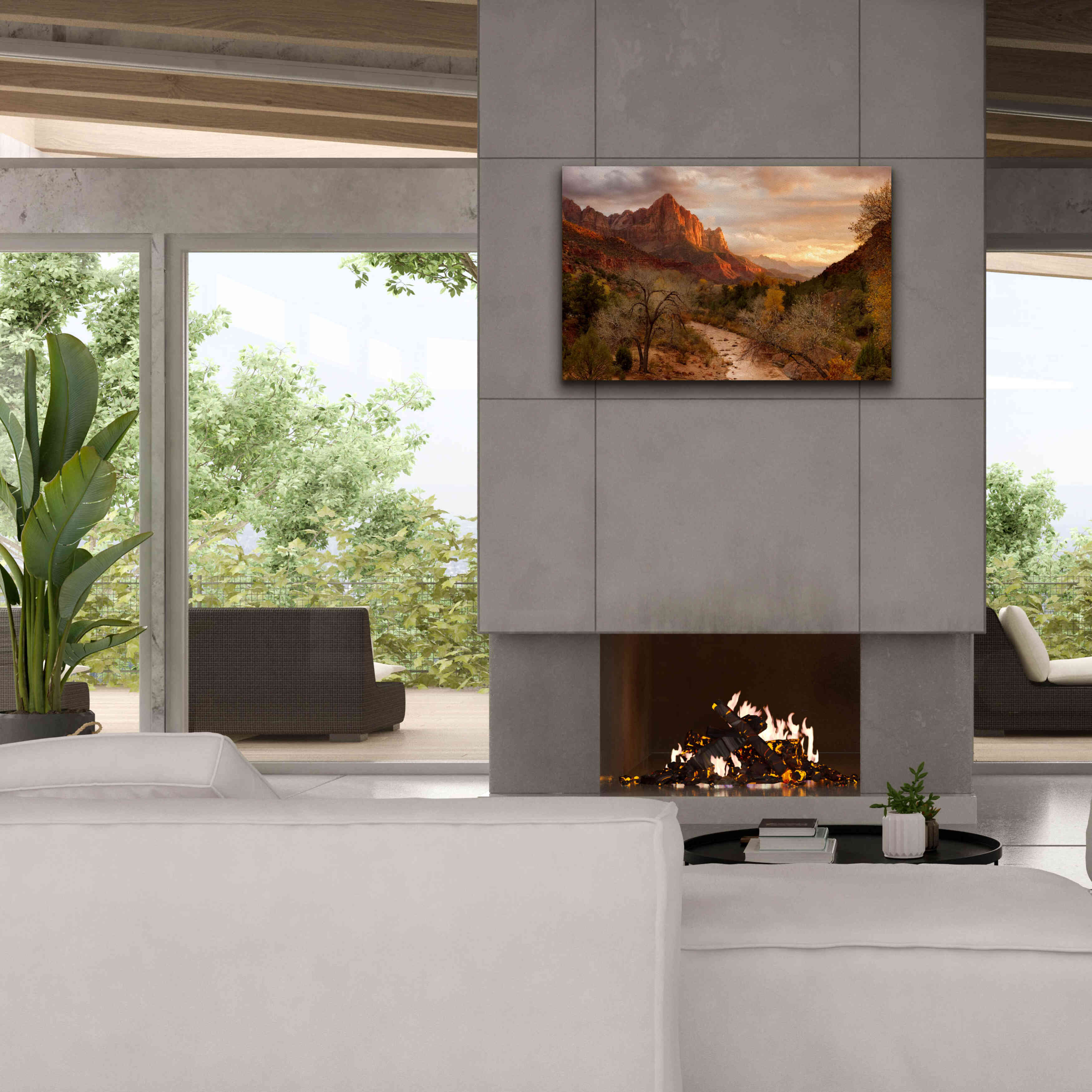 'Zion Watchmen Sunset' by Mike Jones, Giclee Canvas Wall Art,40 x 26