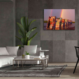 'Cadillac Ranch Rainbow' by Mike Jones, Giclee Canvas Wall Art,60 x 40