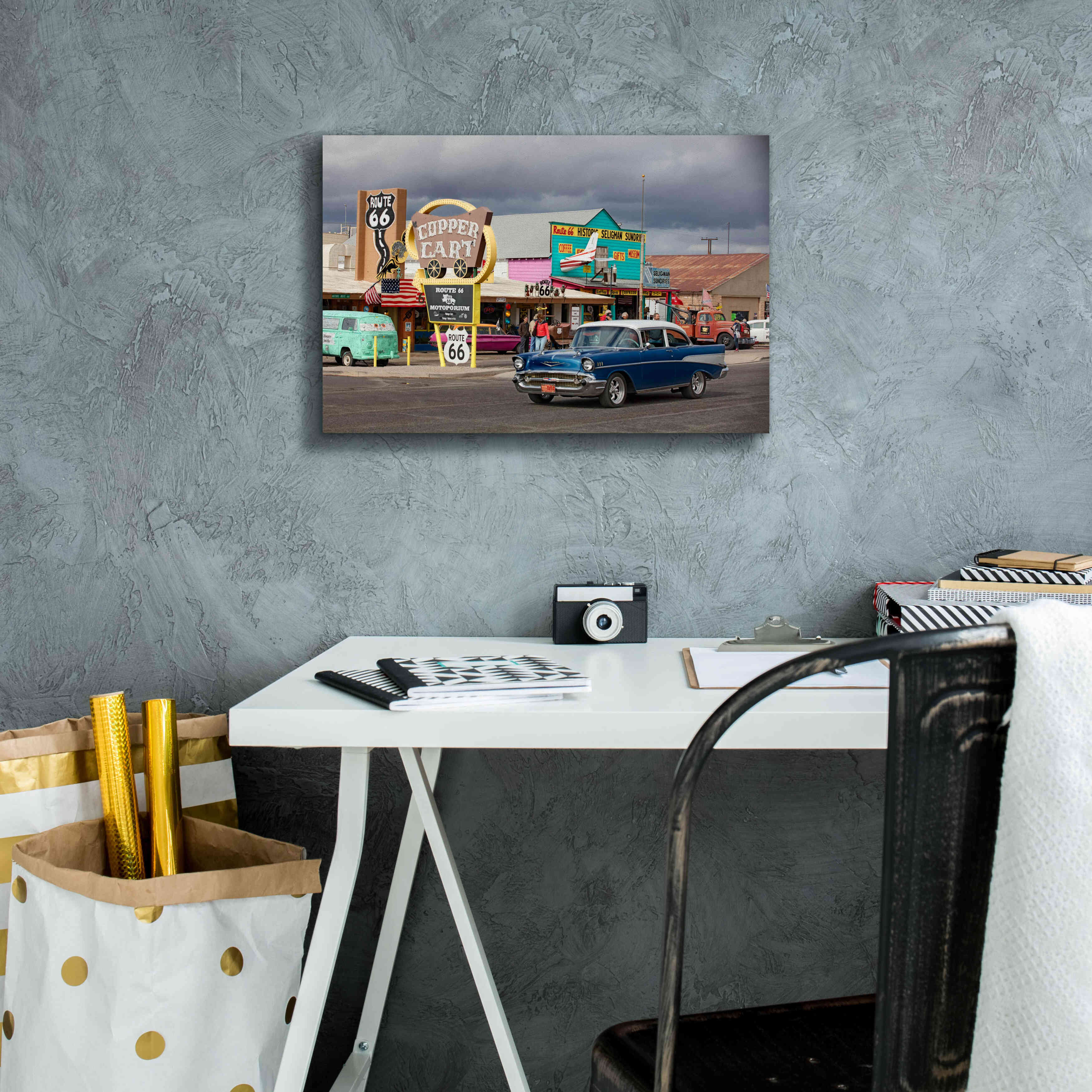 'Route 66 Fun Run Seligman' by Mike Jones, Giclee Canvas Wall Art,18 x 12