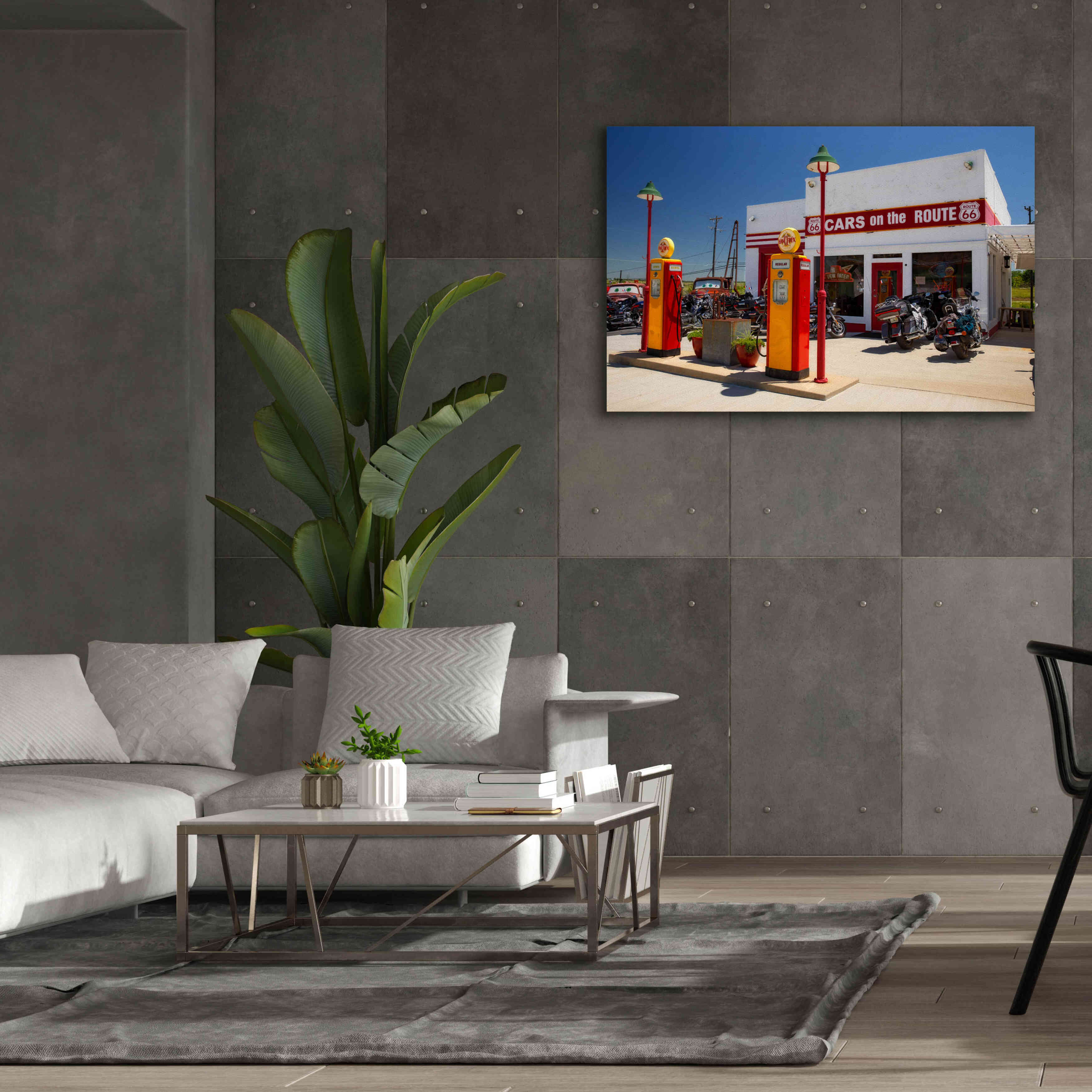 'Route 66 Kansas Kanotex' by Mike Jones, Giclee Canvas Wall Art,60 x 40