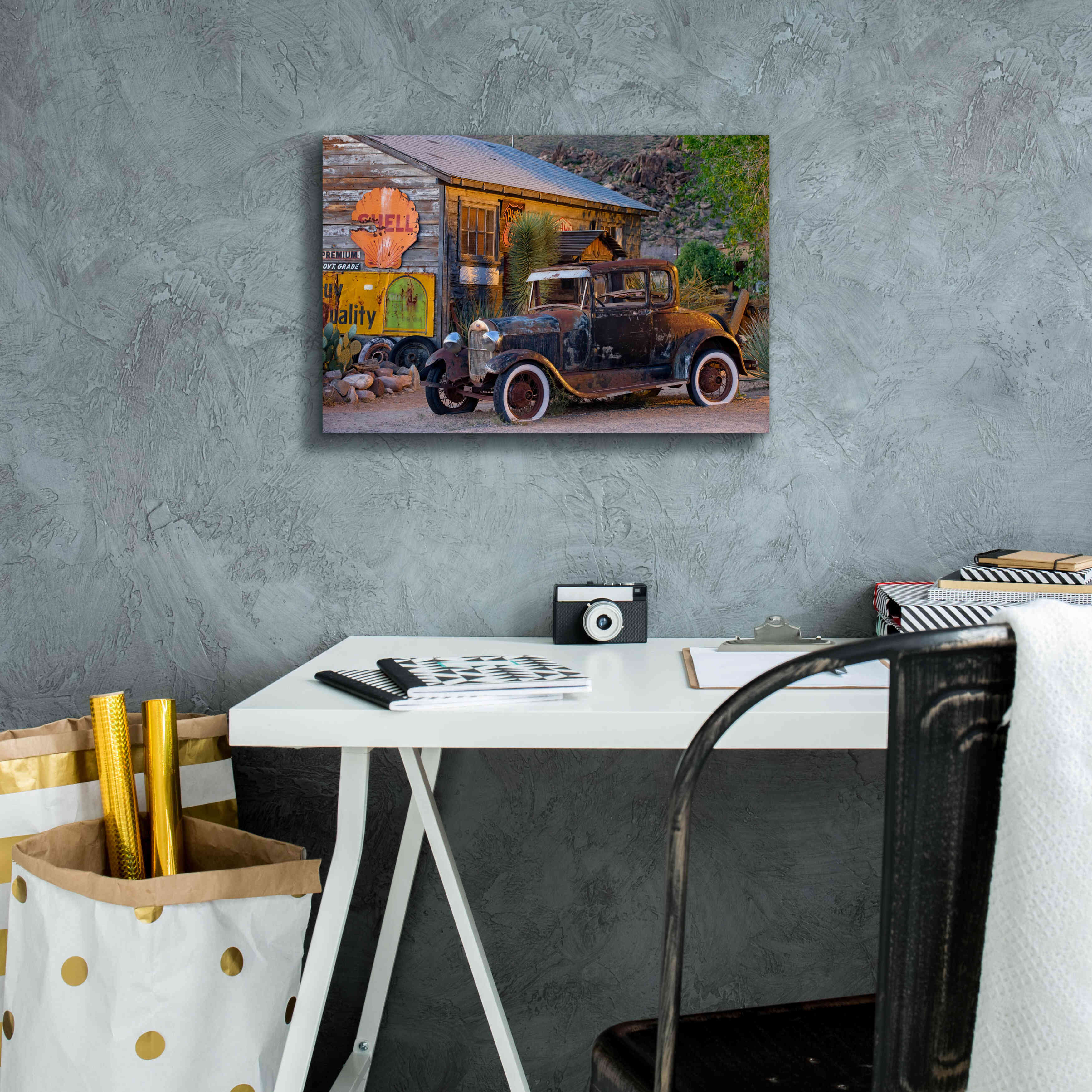 'Route 66 near Peach Springs' by Mike Jones, Giclee Canvas Wall Art,18 x 12
