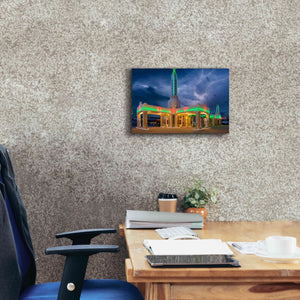 'Route 66 Shamrock Texas Conoco Lightning' by Mike Jones, Giclee Canvas Wall Art,18 x 12