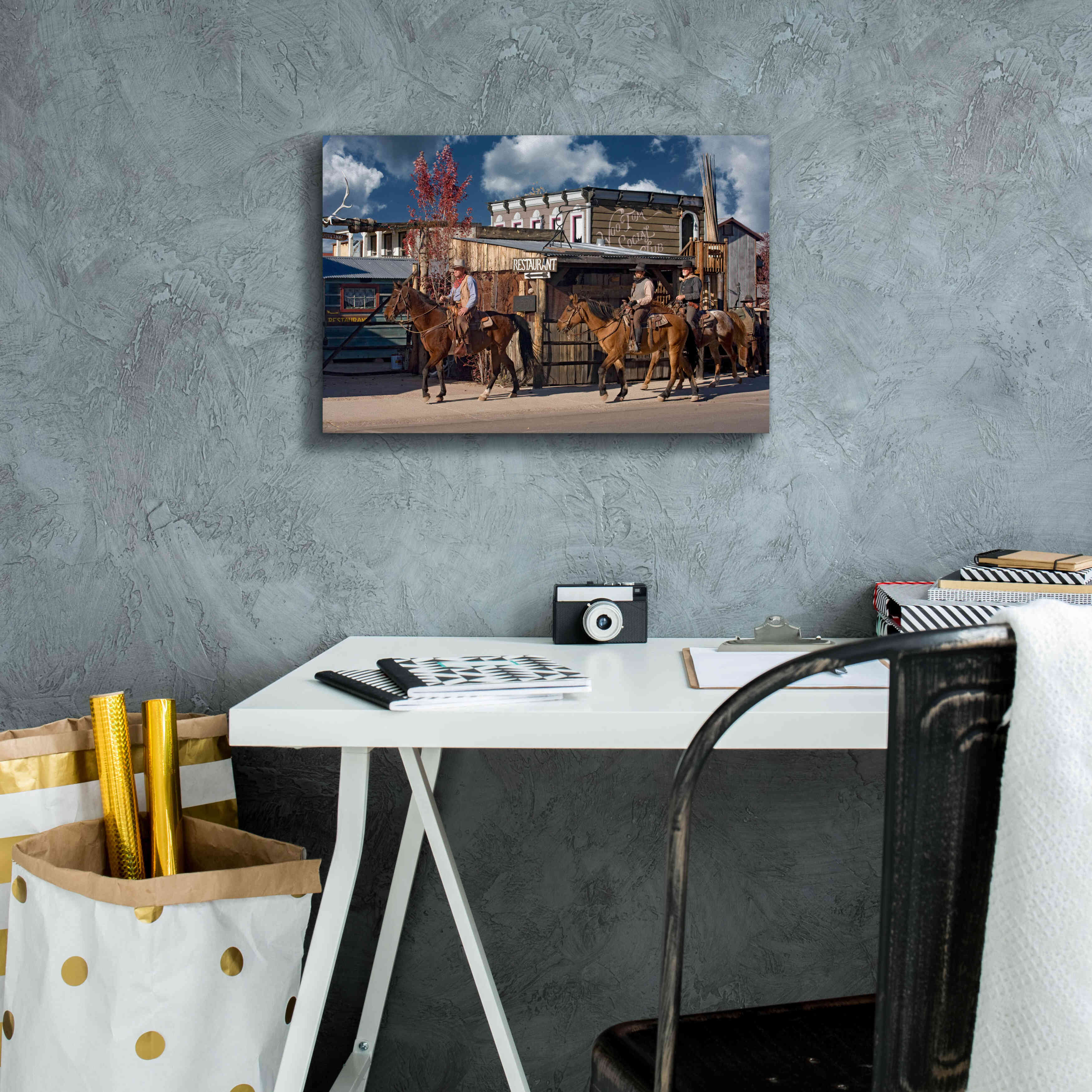 'Williams Cowboys' by Mike Jones, Giclee Canvas Wall Art,18 x 12