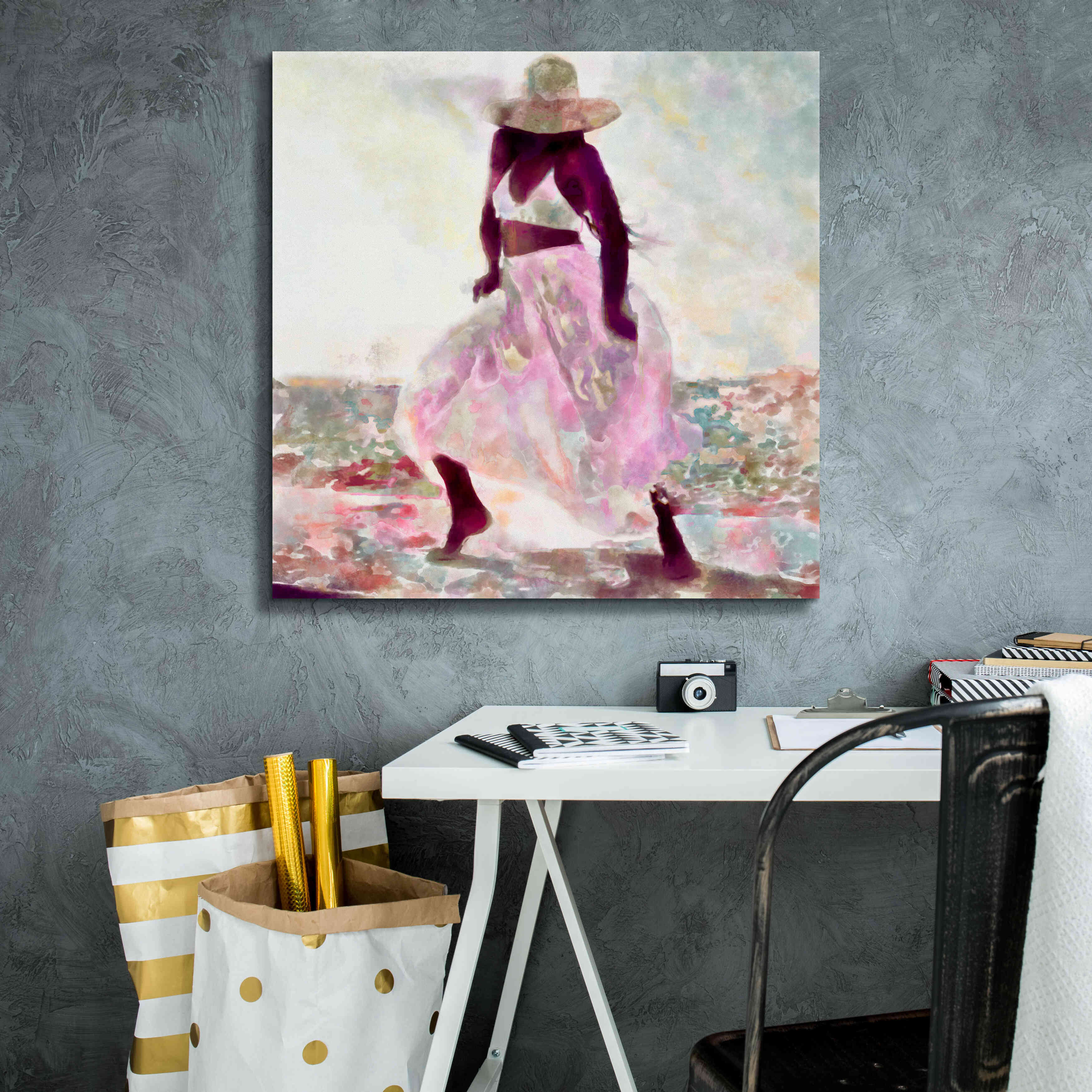 'Her Colorful Dance II' by Alonzo Saunders, Giclee Canvas Wall Art,26 x 26