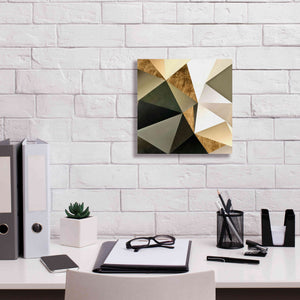'Gold Polygon Wall I' by Alonzo Saunders, Giclee Canvas Wall Art,12 x 12