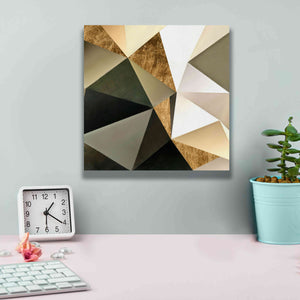 'Gold Polygon Wall I' by Alonzo Saunders, Giclee Canvas Wall Art,12 x 12