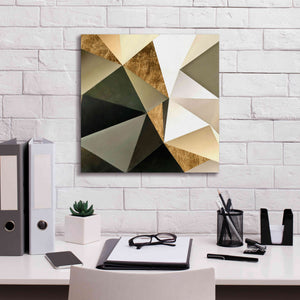 'Gold Polygon Wall I' by Alonzo Saunders, Giclee Canvas Wall Art,18 x 18