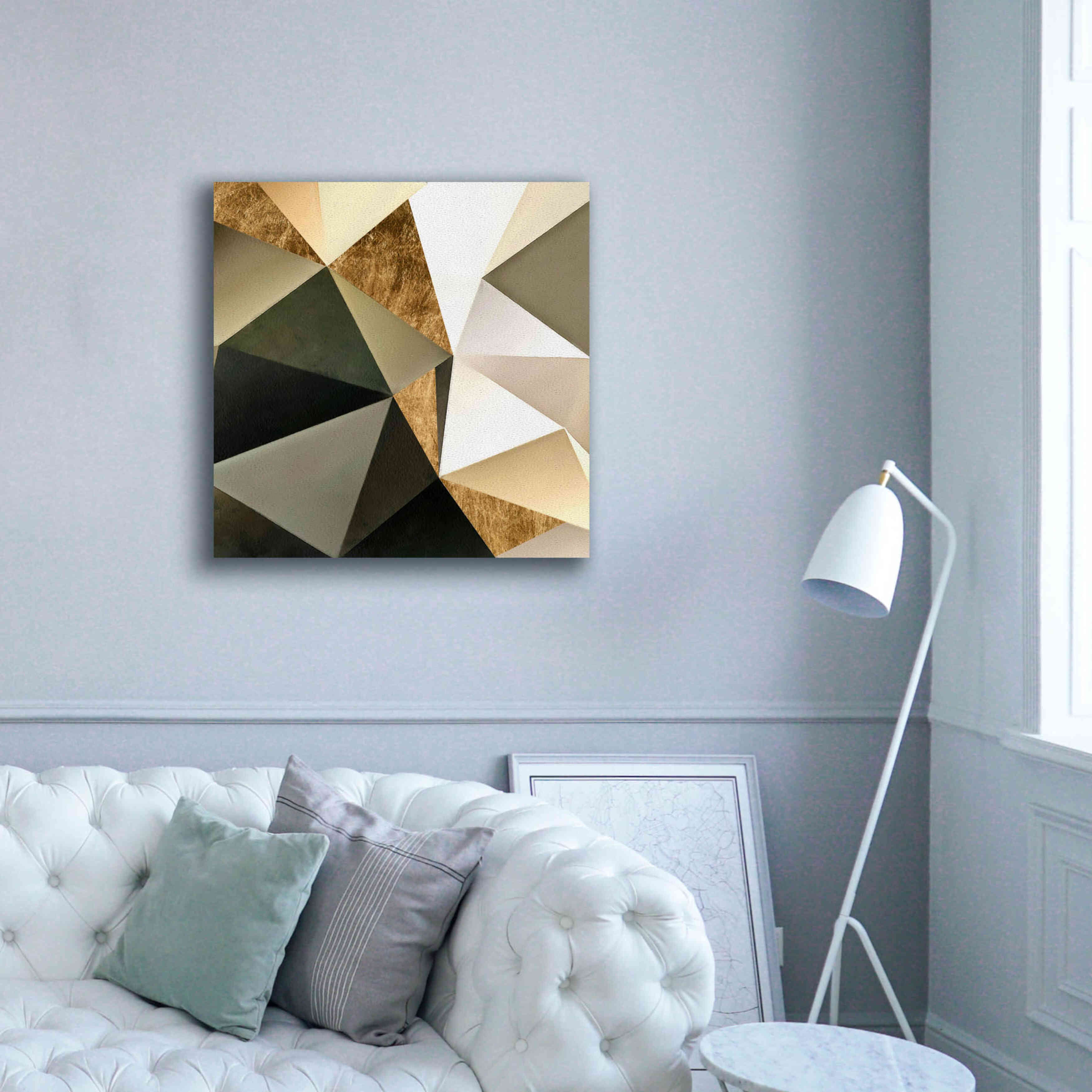 'Gold Polygon Wall I' by Alonzo Saunders, Giclee Canvas Wall Art,37 x 37