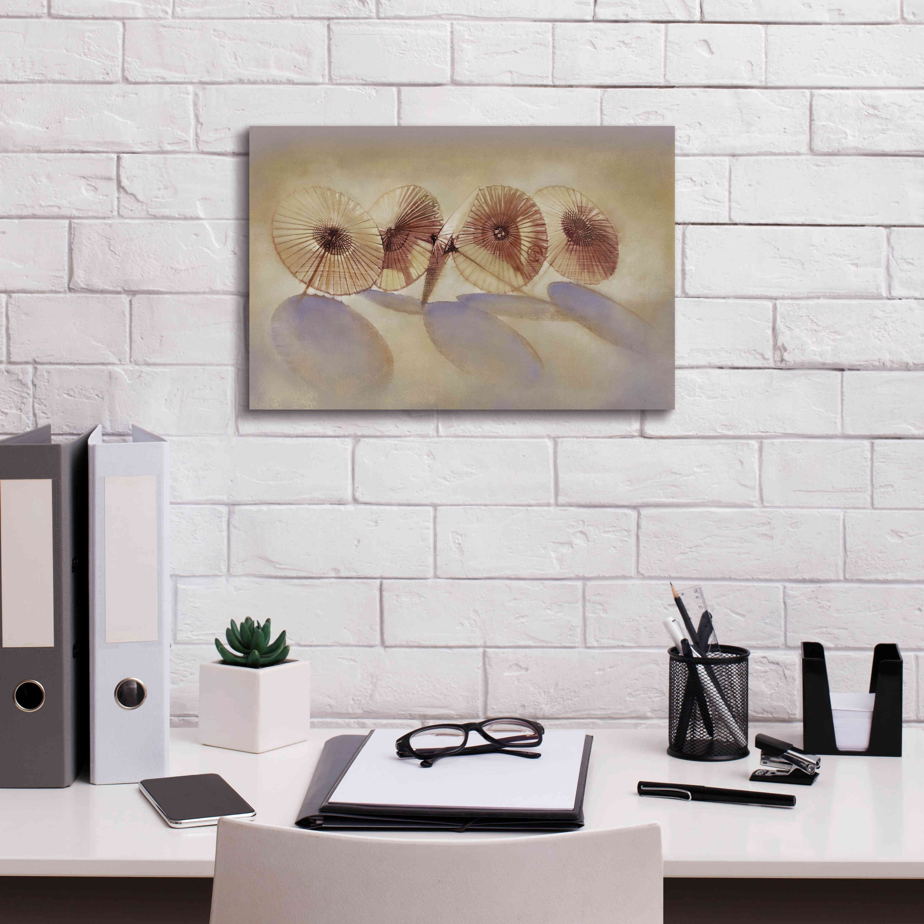 'Parisols I' by Bruce Dean, Giclee Canvas Wall Art,18x12