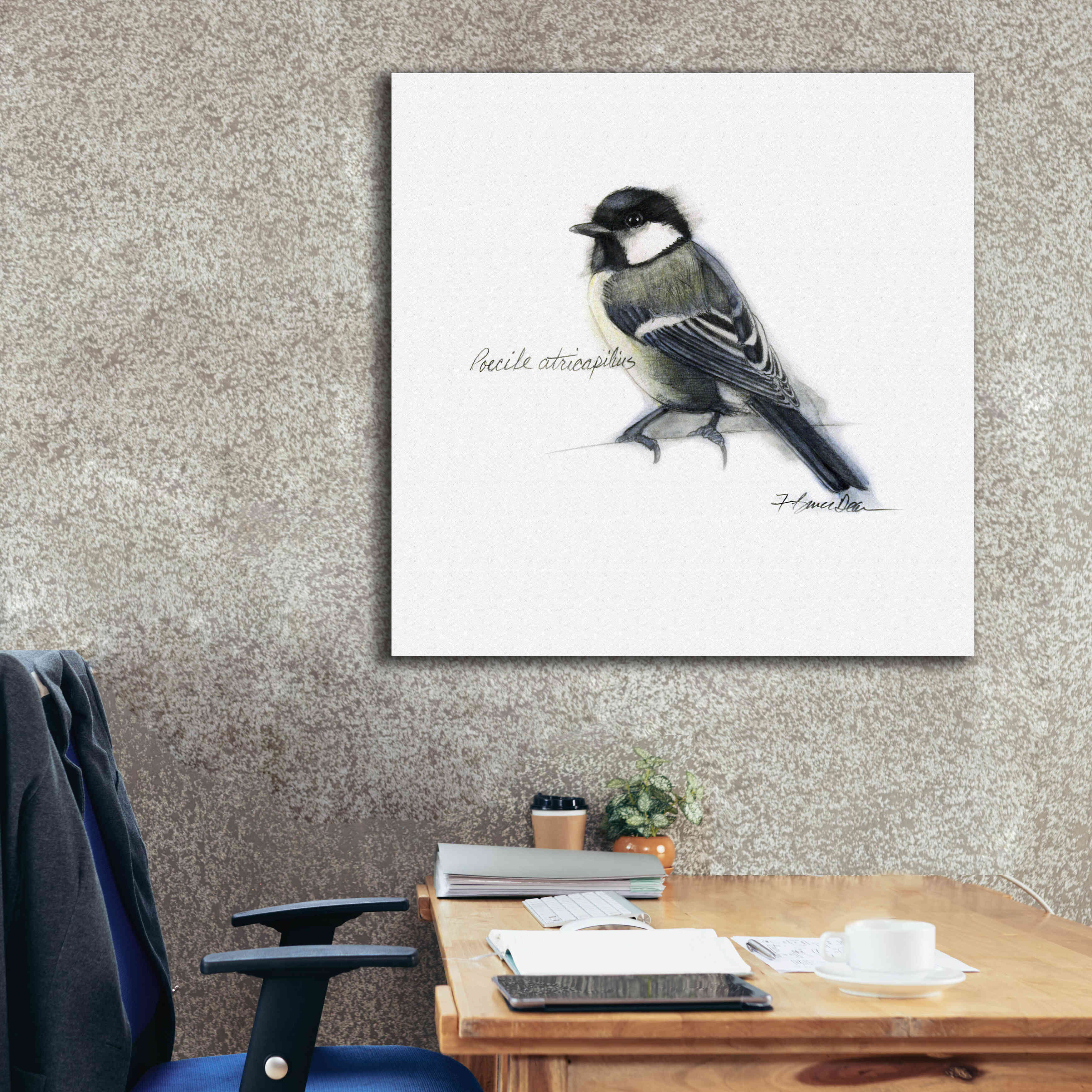 'Songbird Study II' by Bruce Dean, Giclee Canvas Wall Art,37x37