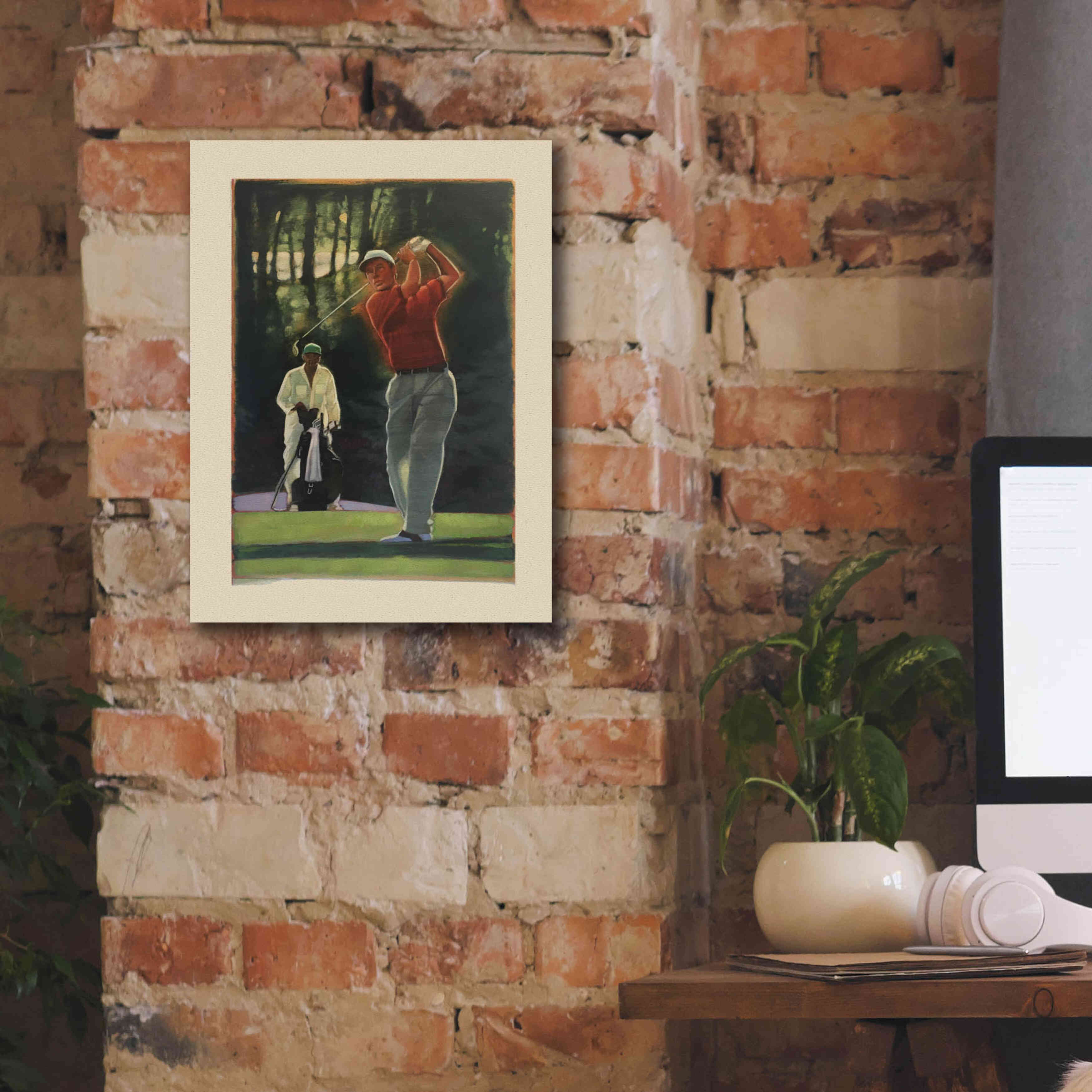'The Golfer' by Bruce Dean, Giclee Canvas Wall Art,12x16