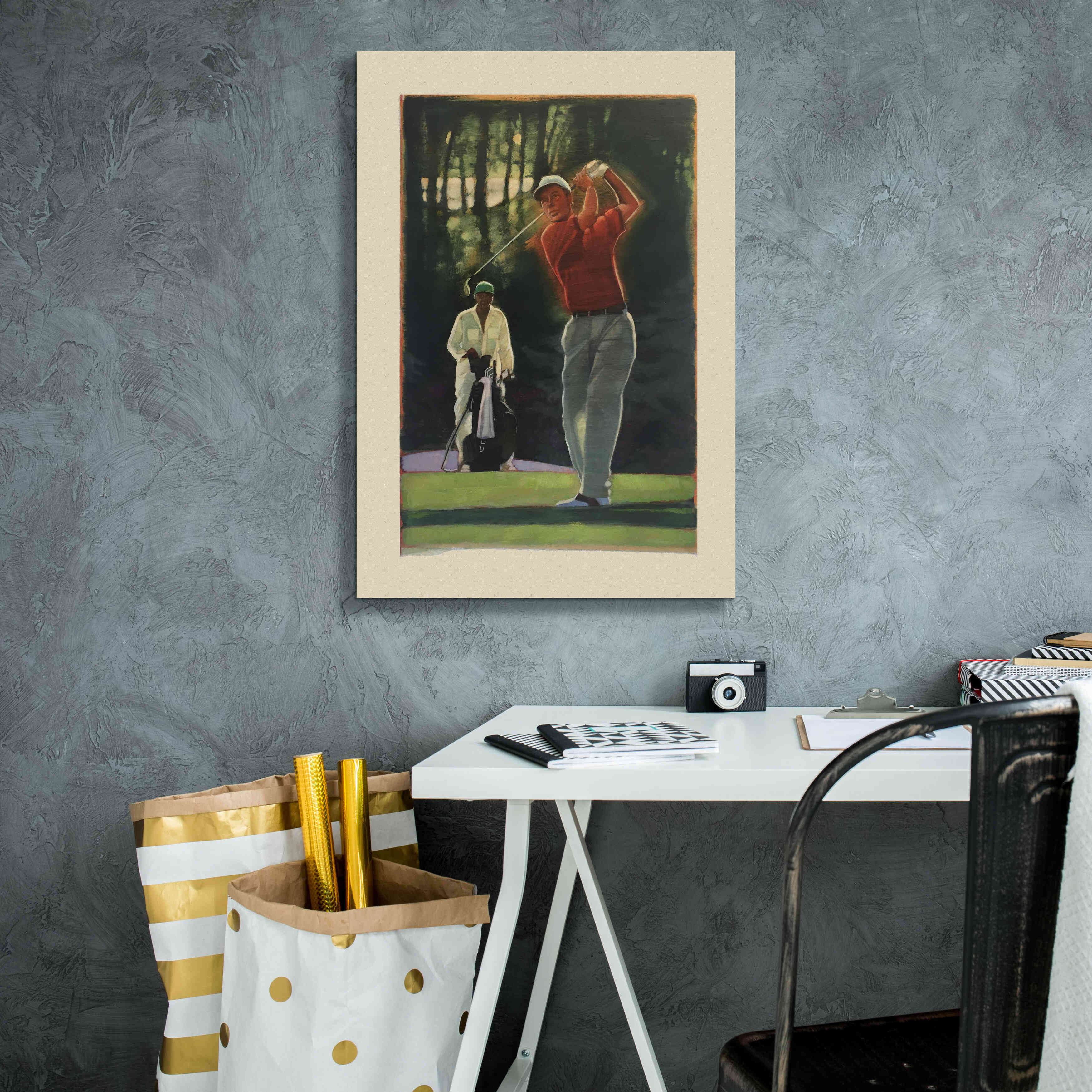 'The Golfer' by Bruce Dean, Giclee Canvas Wall Art,18x26