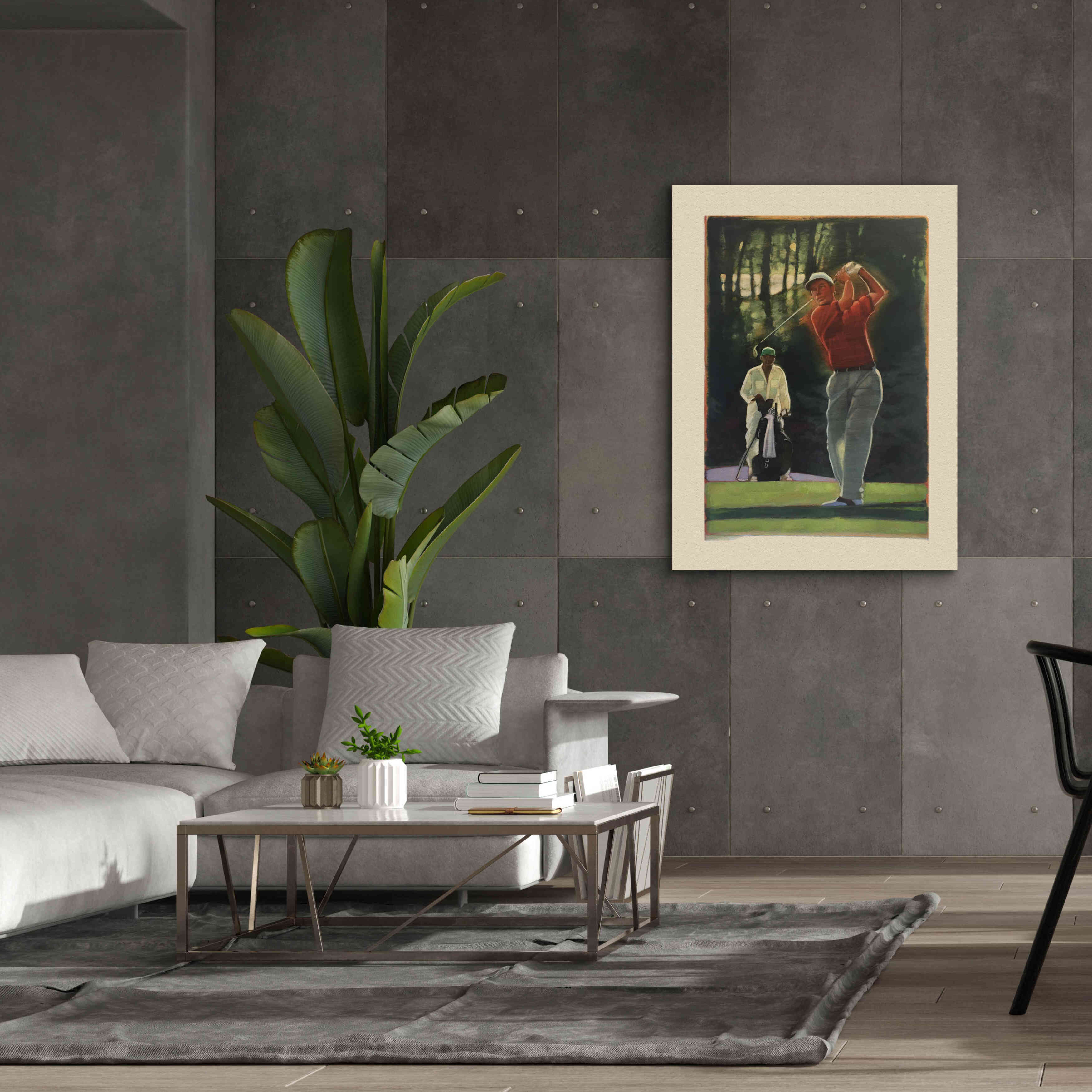 'The Golfer' by Bruce Dean, Giclee Canvas Wall Art,40x54