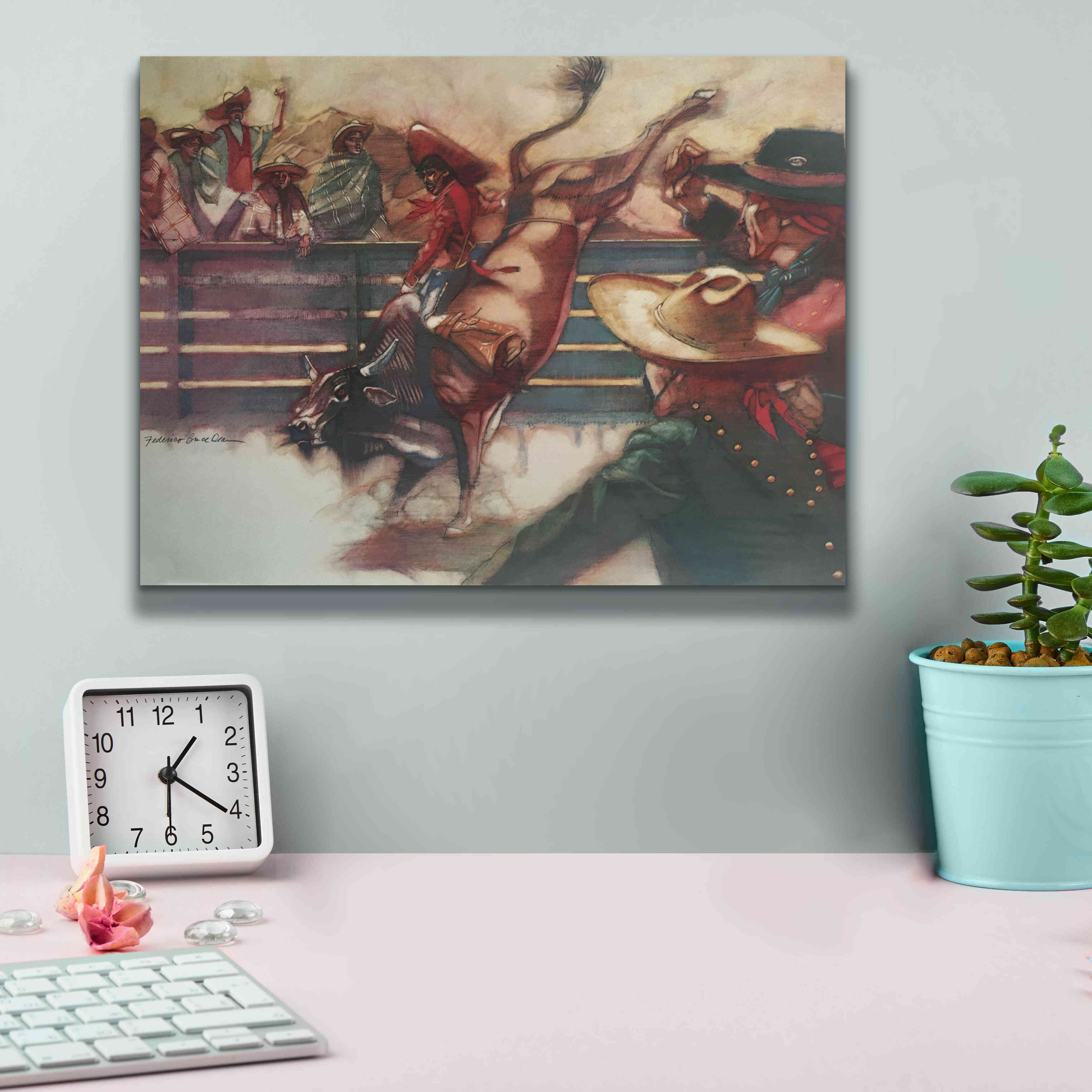 'The Rodeo' by Bruce Dean, Giclee Canvas Wall Art,16x12