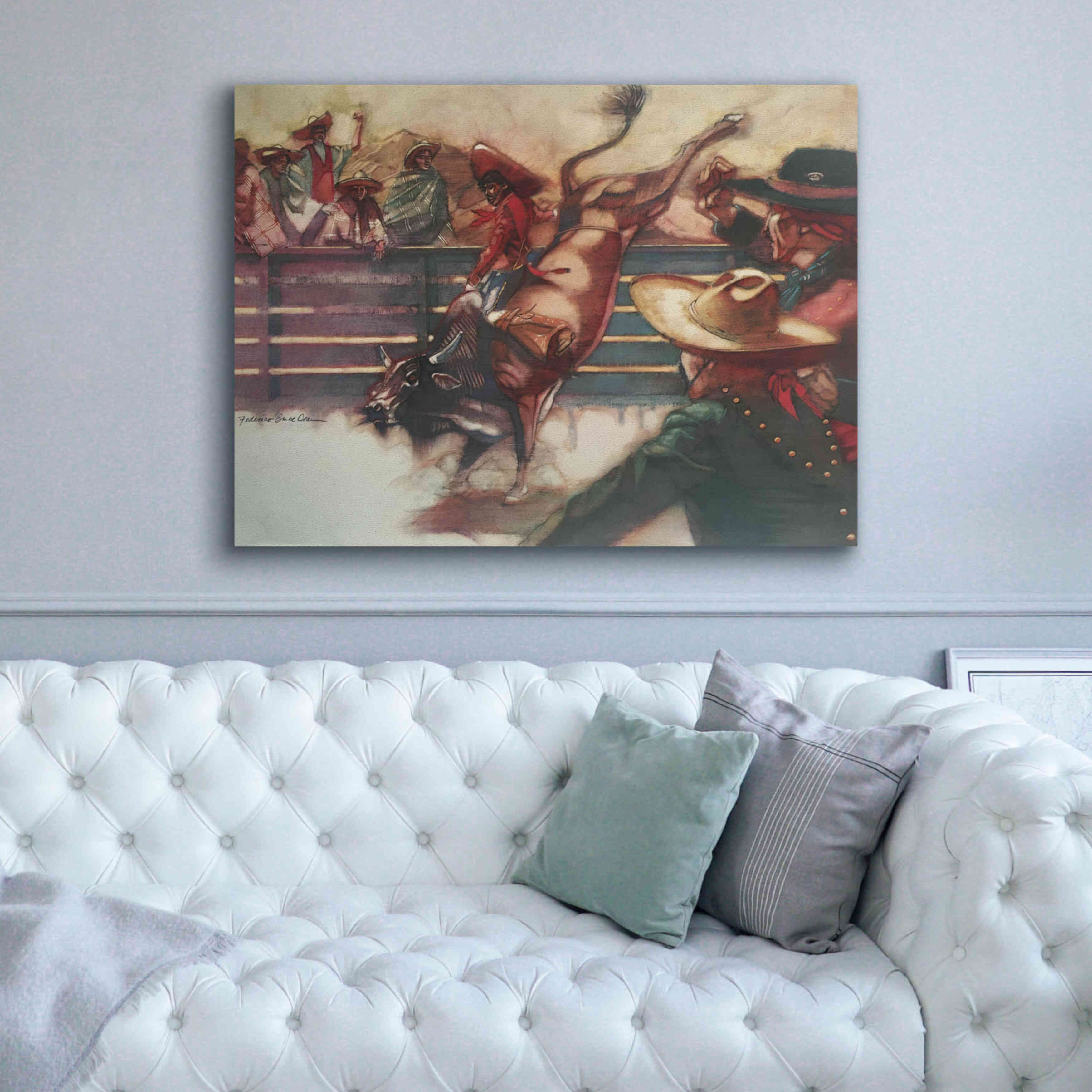 'The Rodeo' by Bruce Dean, Giclee Canvas Wall Art,54x40