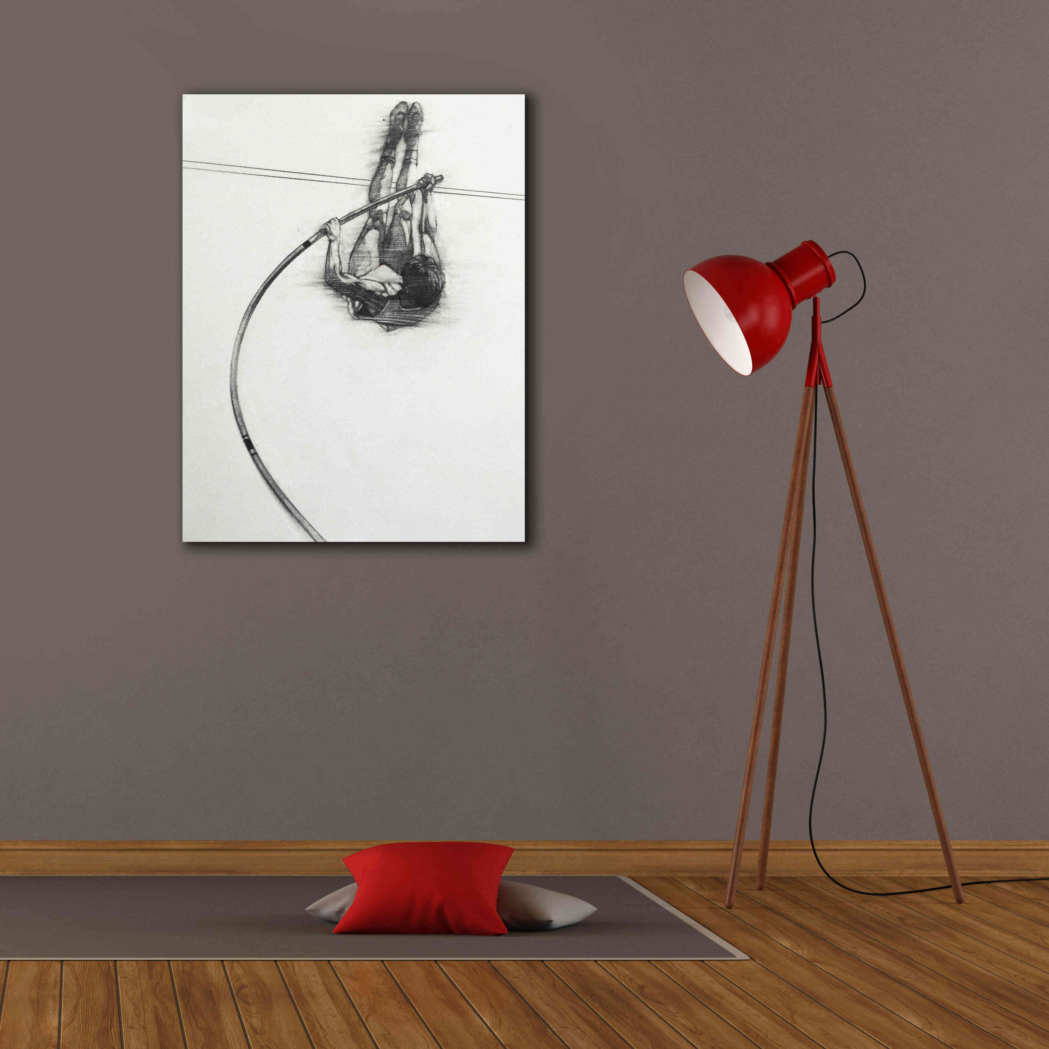 'The Vaulter' by Bruce Dean, Giclee Canvas Wall Art,26x34