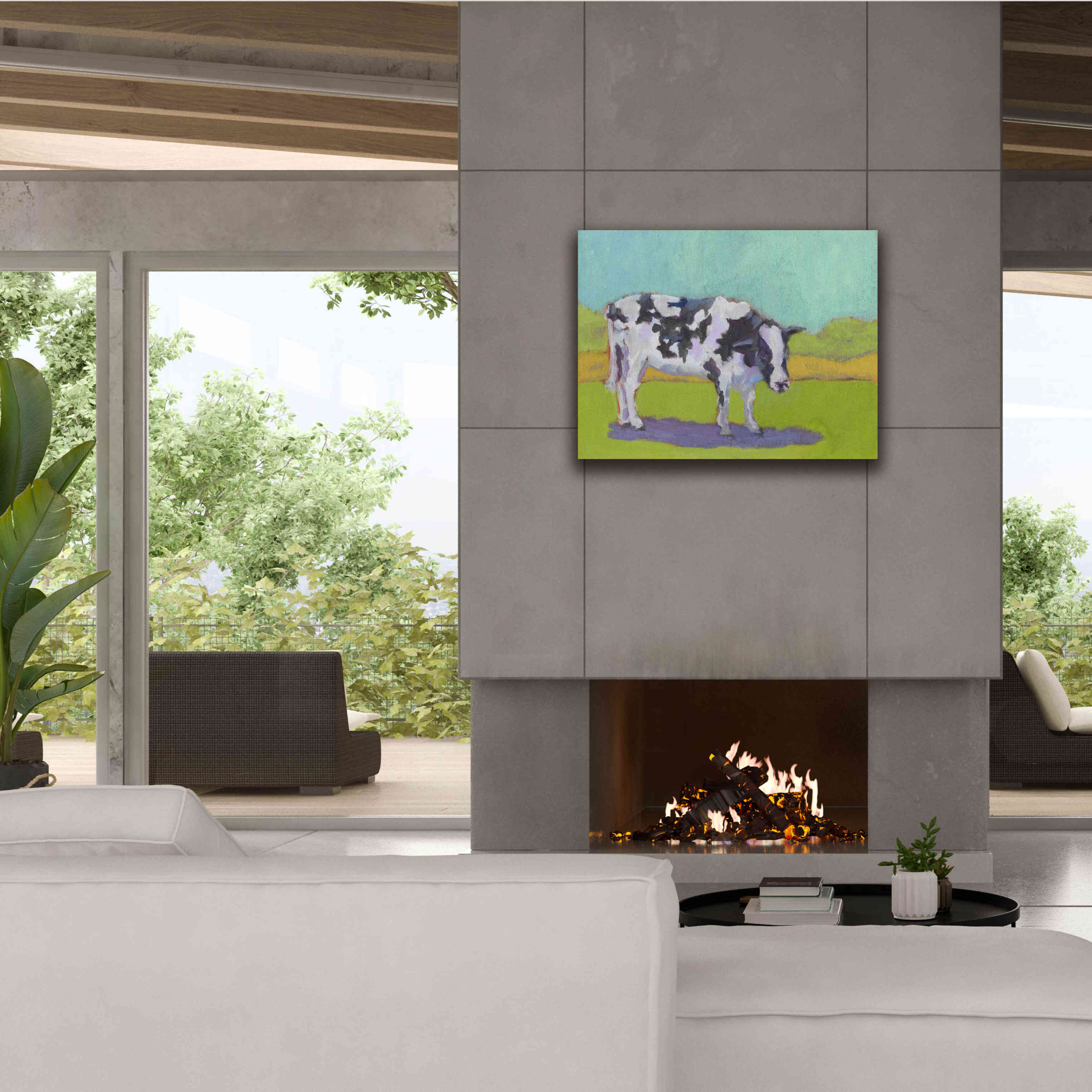 'Pasture Cow I' by Carol Young, Giclee Canvas Wall Art,34x26