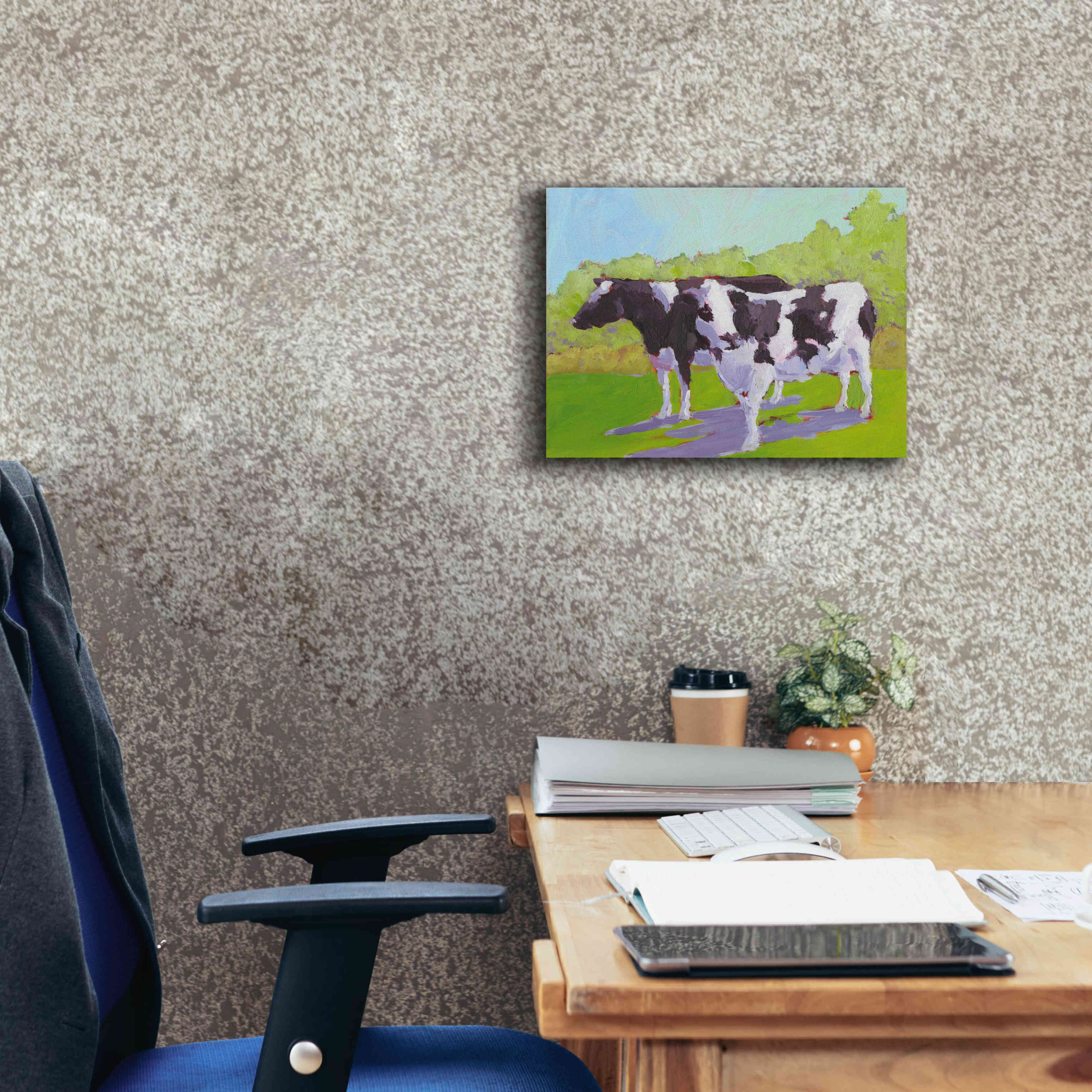 'Pasture Cows II' by Carol Young, Giclee Canvas Wall Art,16x12