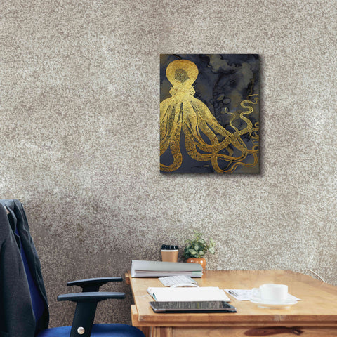 Image of 'Octopus Ink Gold & Blue I' by Christine Zalewski, Giclee Canvas Wall Art,20x24