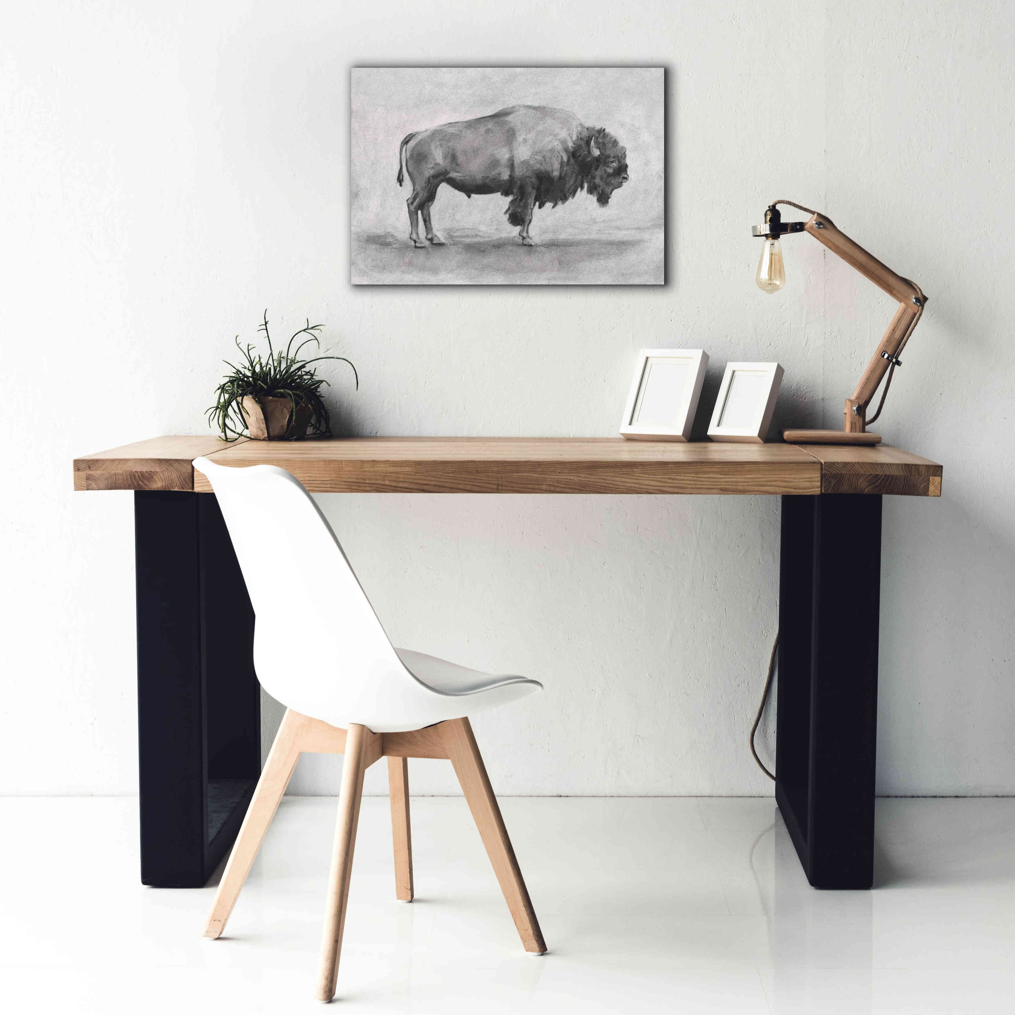 'Wild Bison Study I' by Emma Scarvey, Giclee Canvas Wall Art,26 x 18