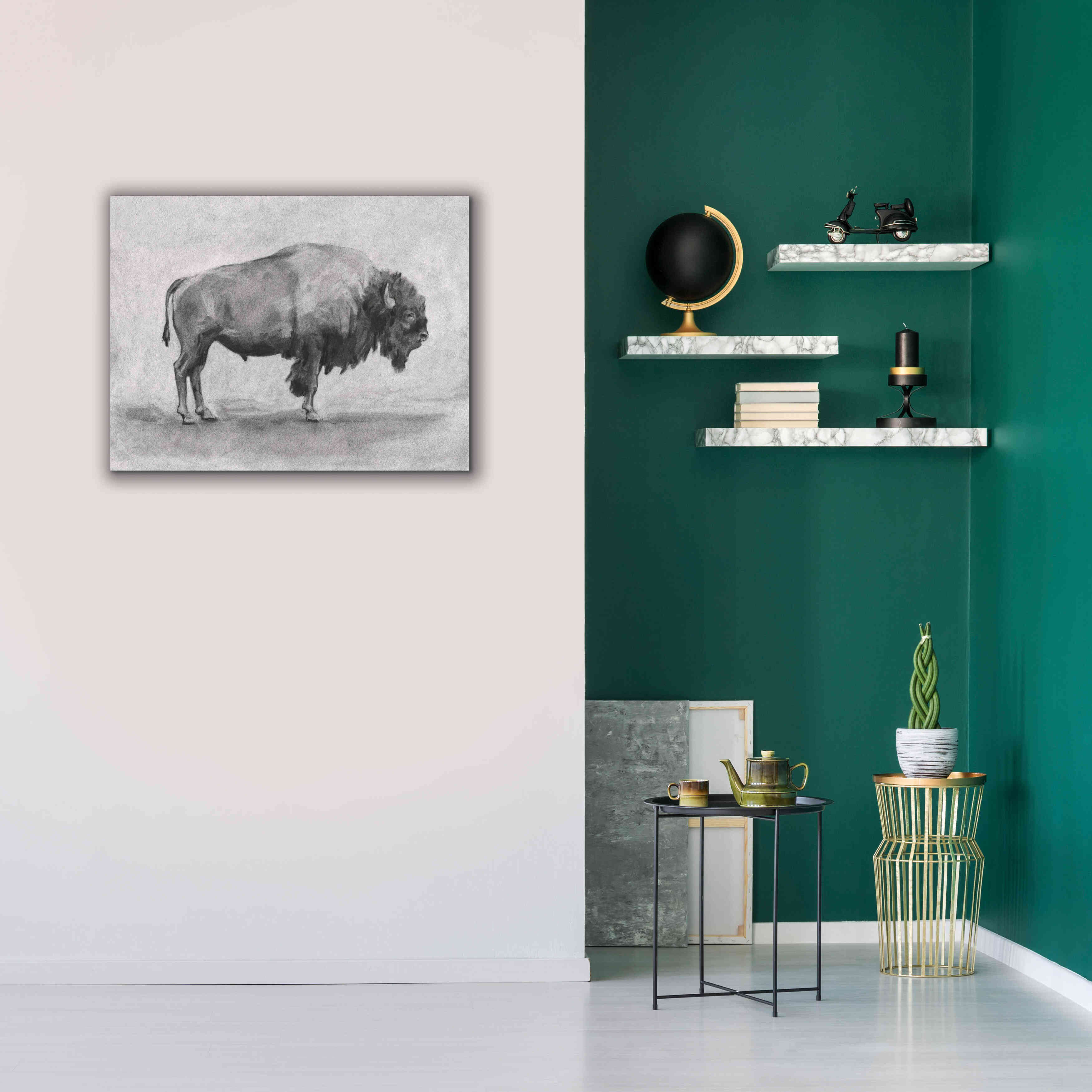 'Wild Bison Study I' by Emma Scarvey, Giclee Canvas Wall Art,34 x 26