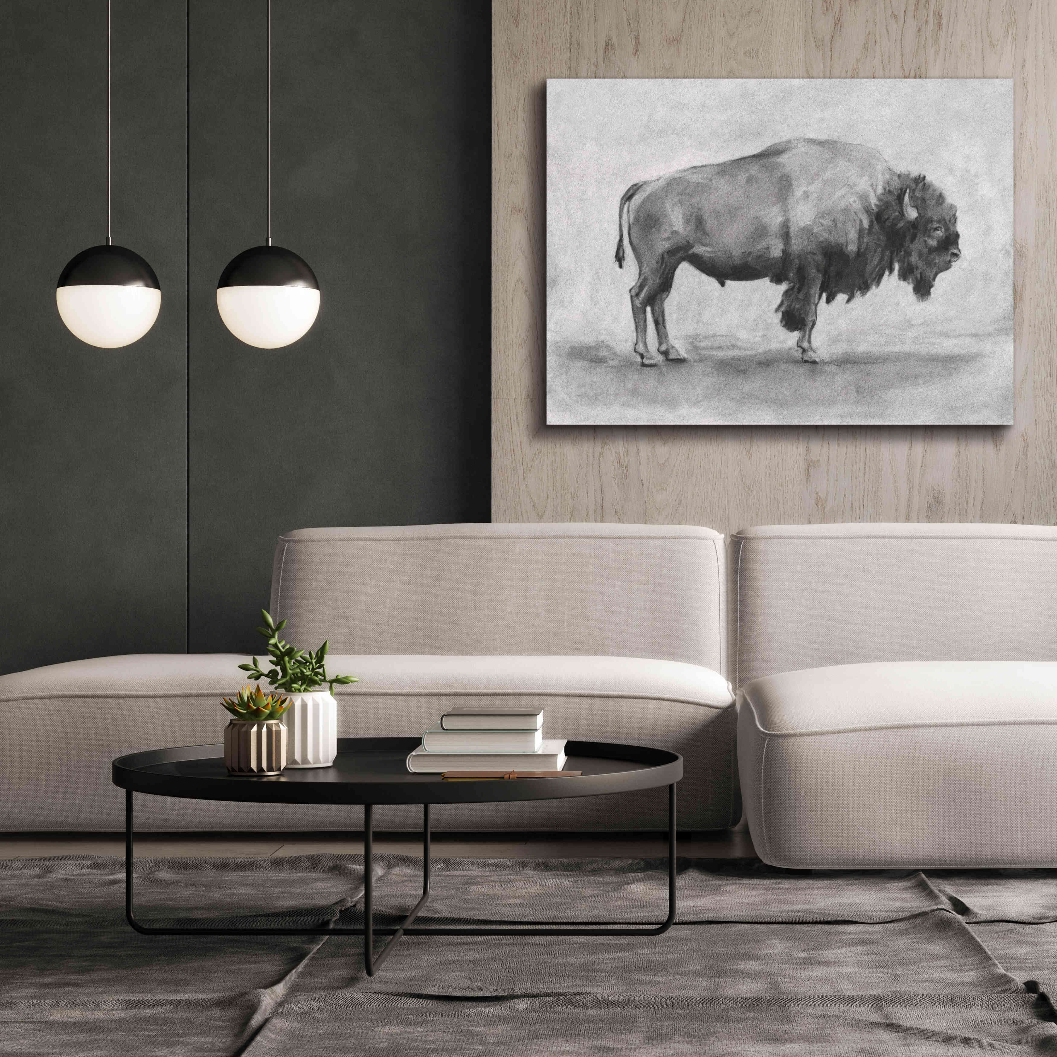 'Wild Bison Study I' by Emma Scarvey, Giclee Canvas Wall Art,54 x 40