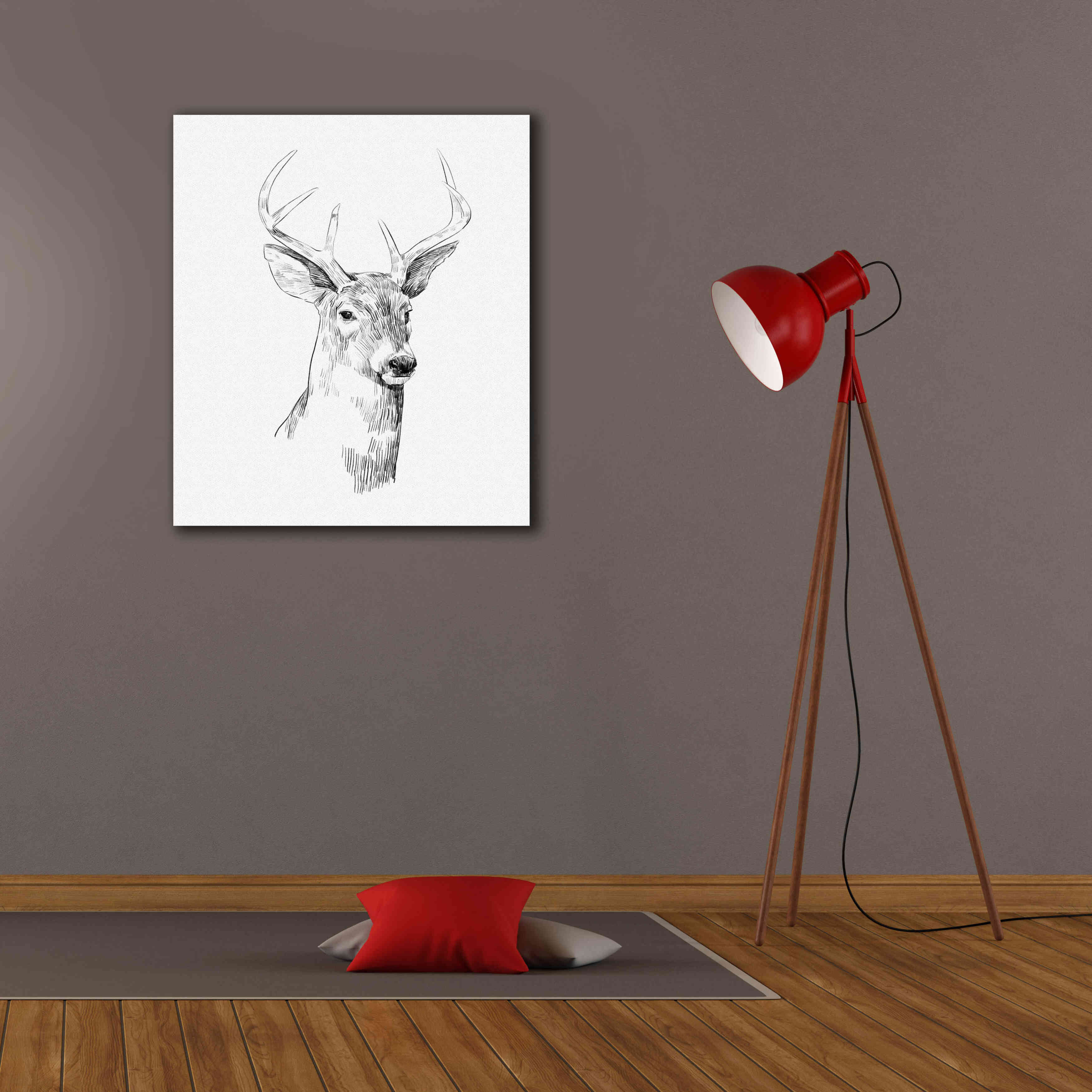 'Young Buck Sketch I' by Emma Scarvey, Giclee Canvas Wall Art,26 x 30