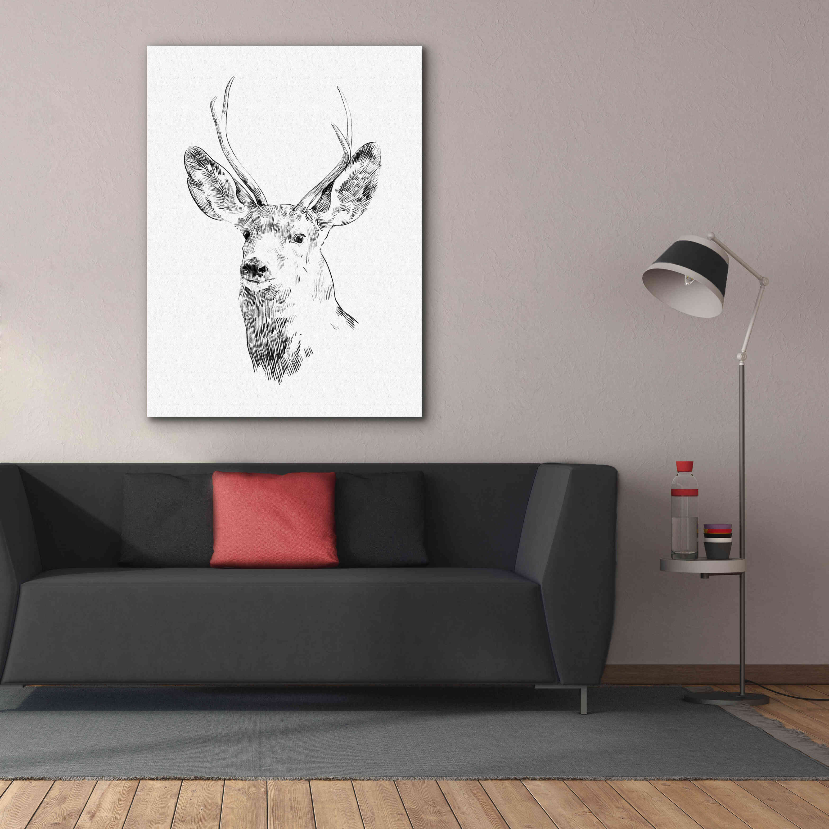 'Young Buck Sketch IV' by Emma Scarvey, Giclee Canvas Wall Art,40 x 54