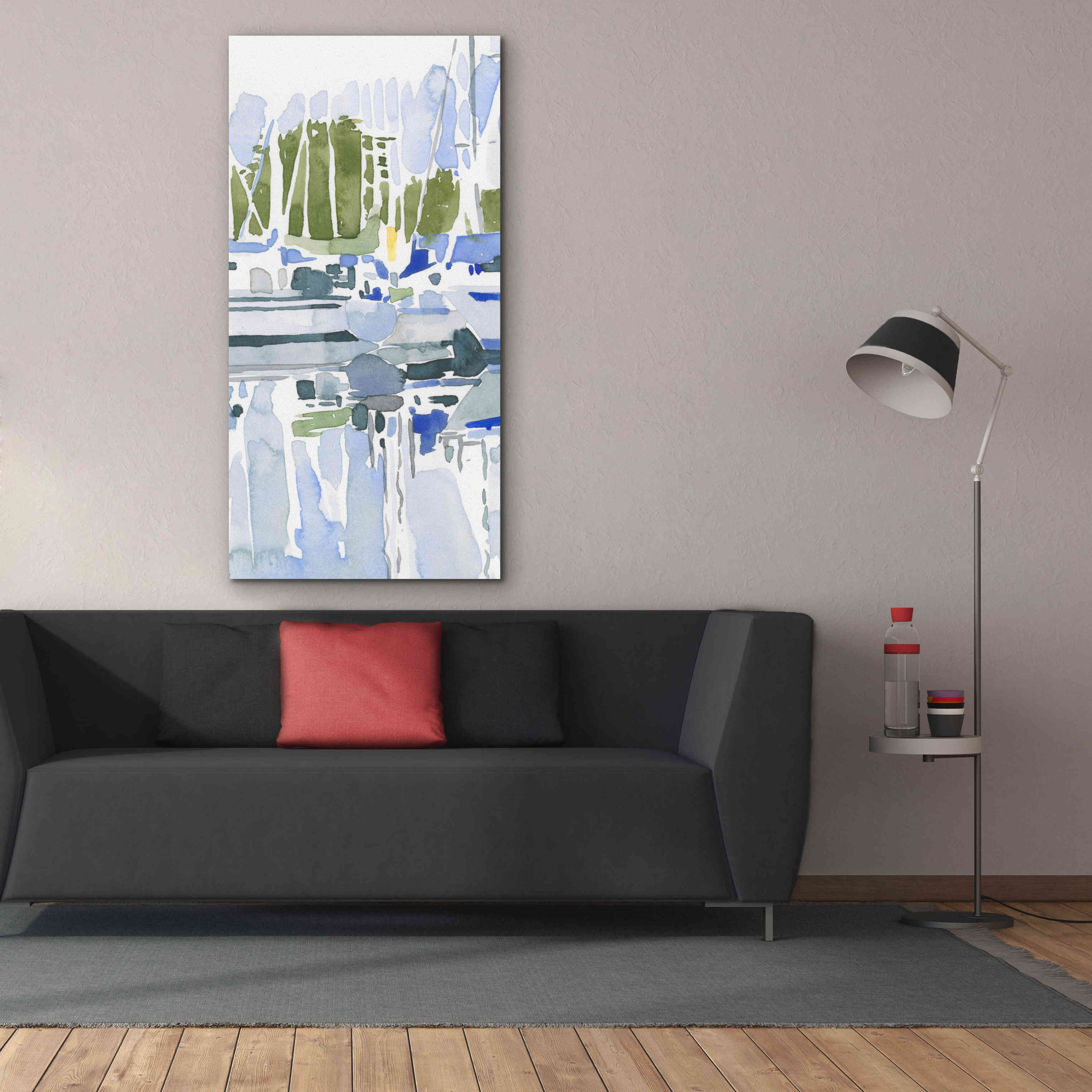 'Sailboat Reflections I' by Emma Scarvey, Giclee Canvas Wall Art,30 x 60