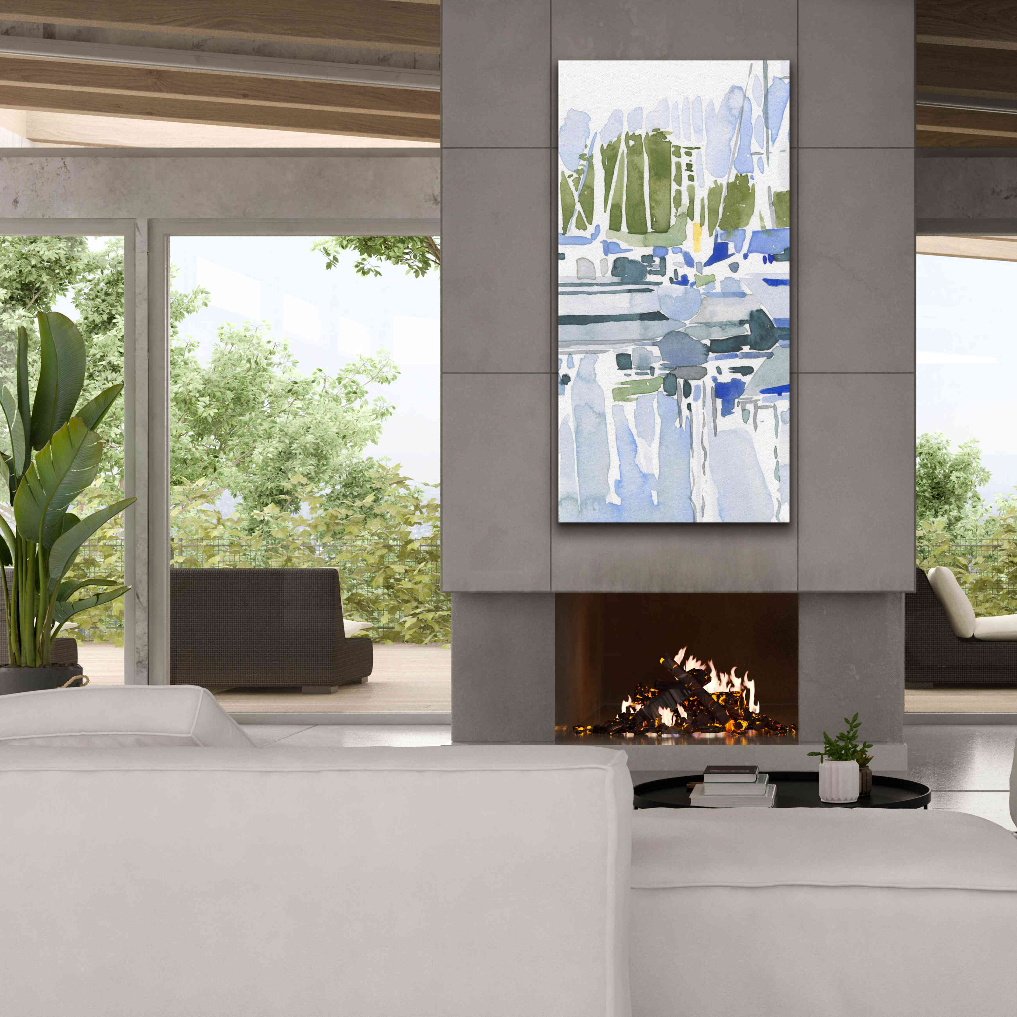 'Sailboat Reflections I' by Emma Scarvey, Giclee Canvas Wall Art,30 x 60