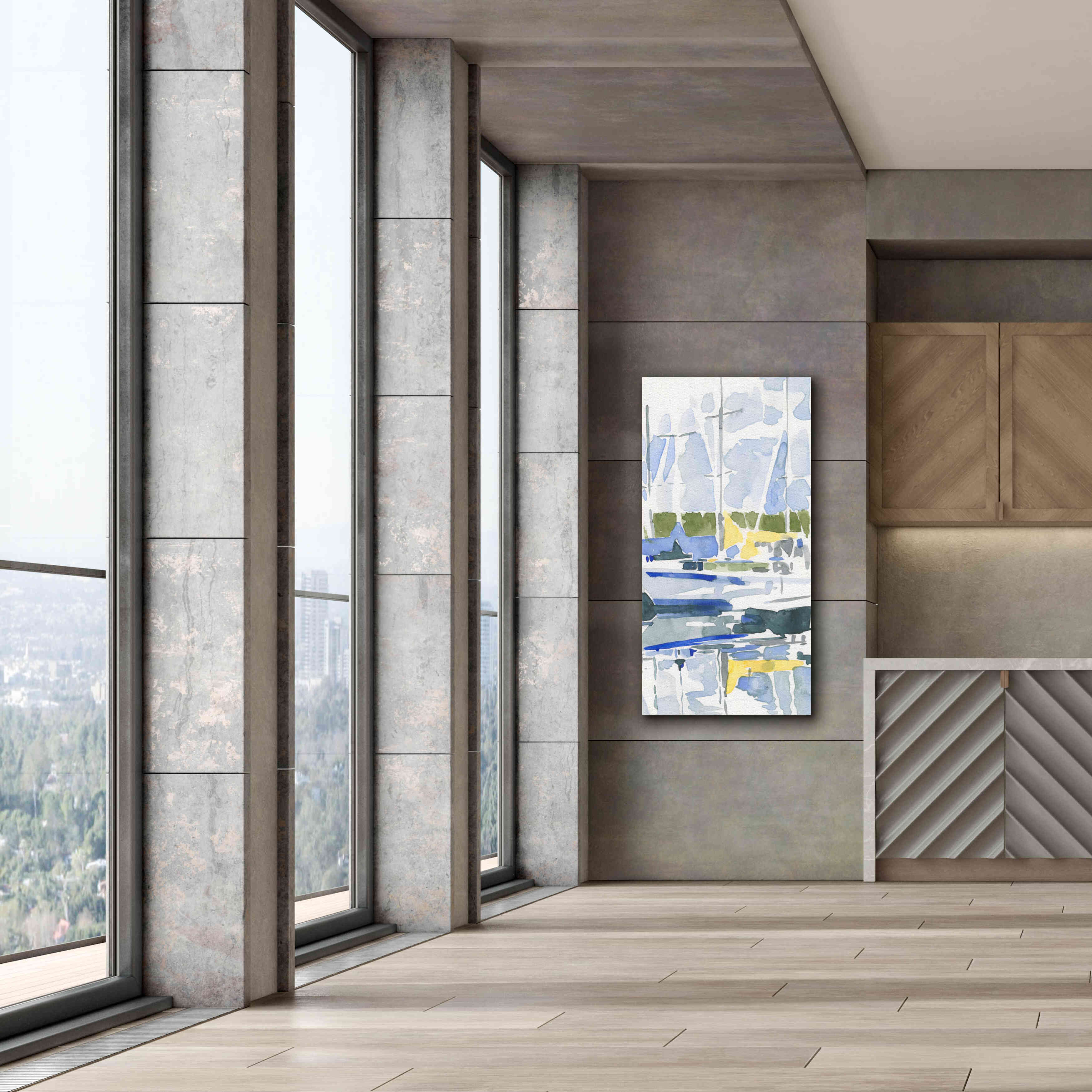 'Sailboat Reflections II' by Emma Scarvey, Giclee Canvas Wall Art,30 x 60