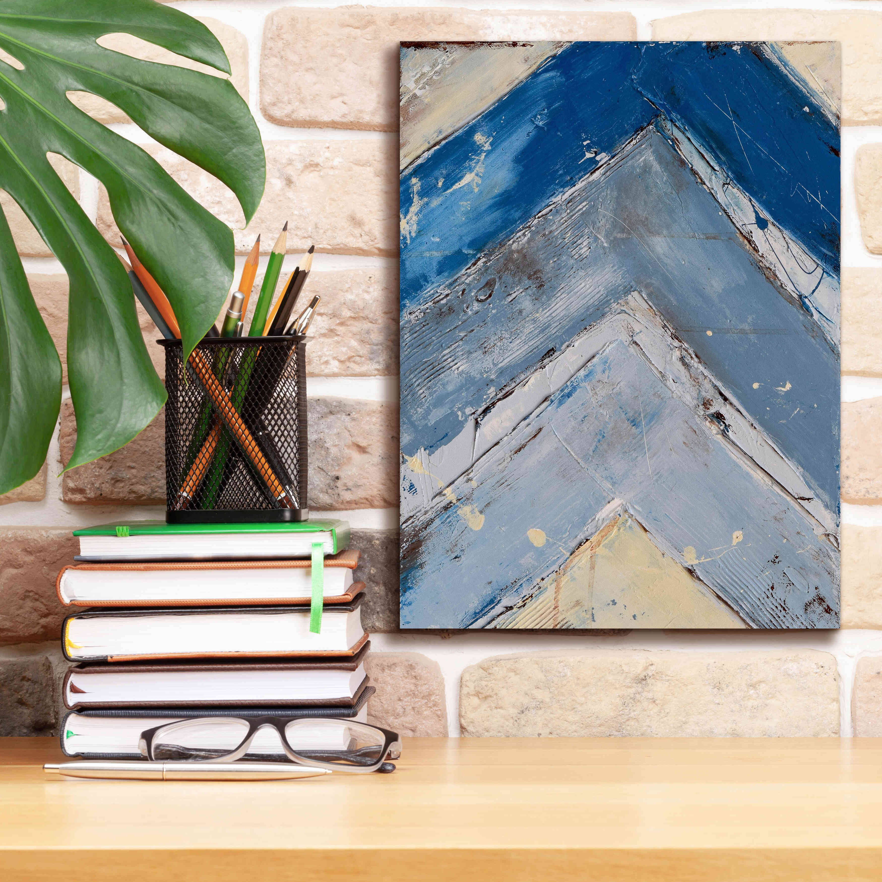 'Blue Zag I' by Erin Ashley, Giclee Canvas Wall Art,12x16