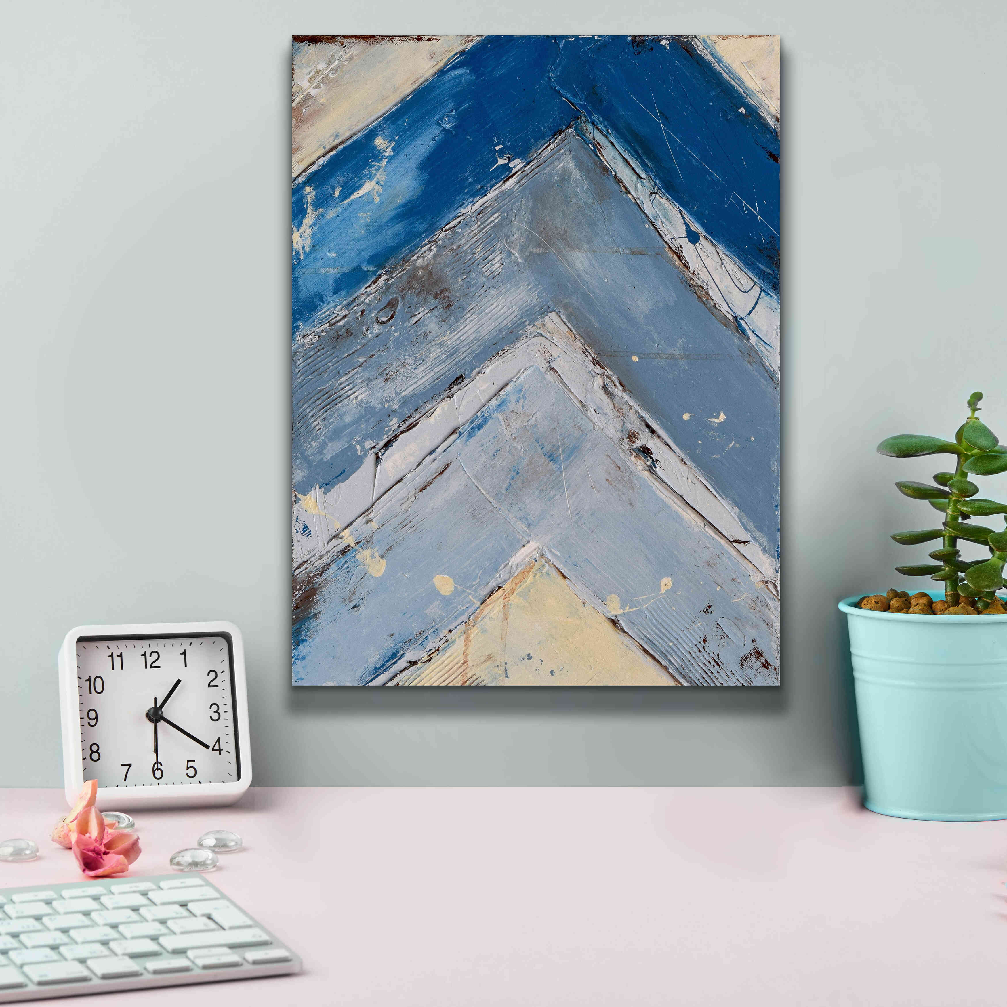 'Blue Zag I' by Erin Ashley, Giclee Canvas Wall Art,12x16