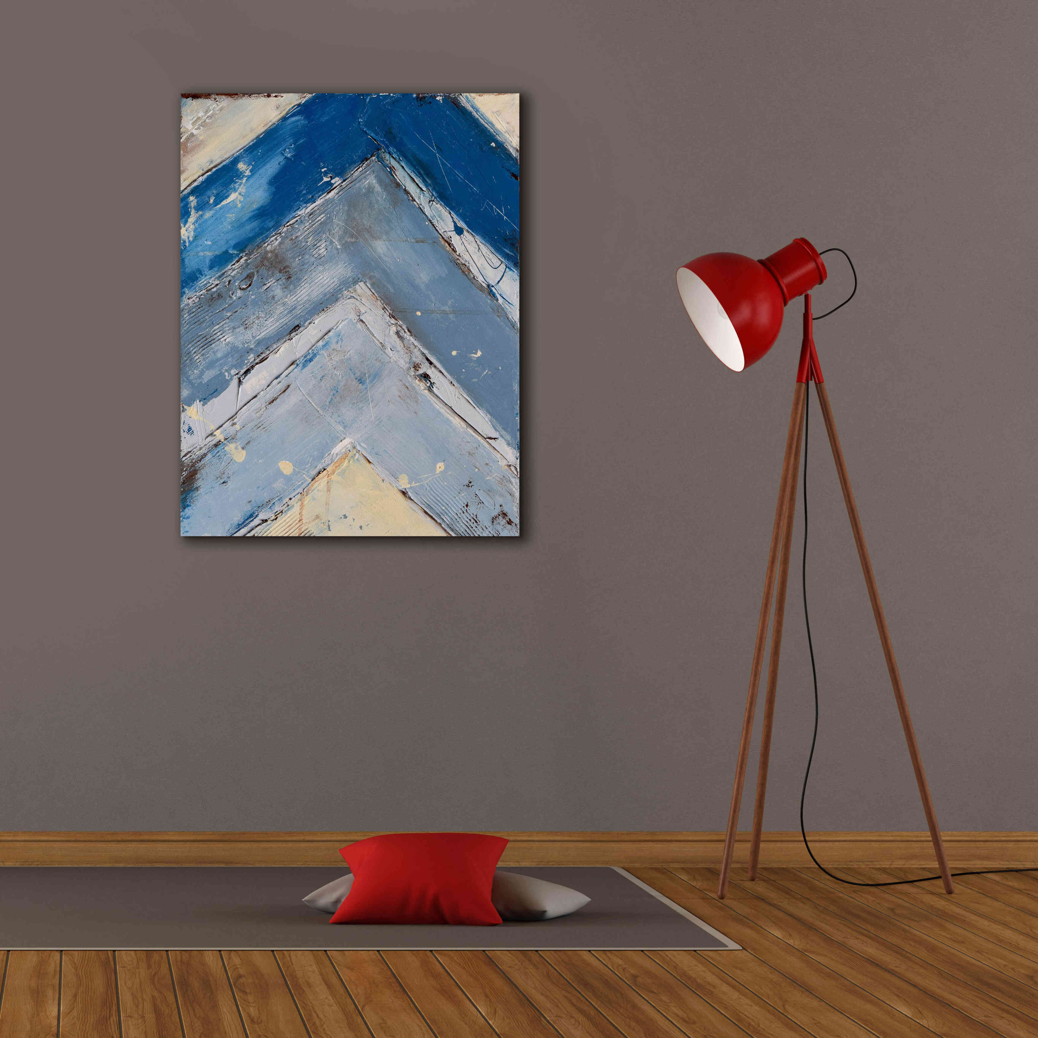 'Blue Zag I' by Erin Ashley, Giclee Canvas Wall Art,26x34