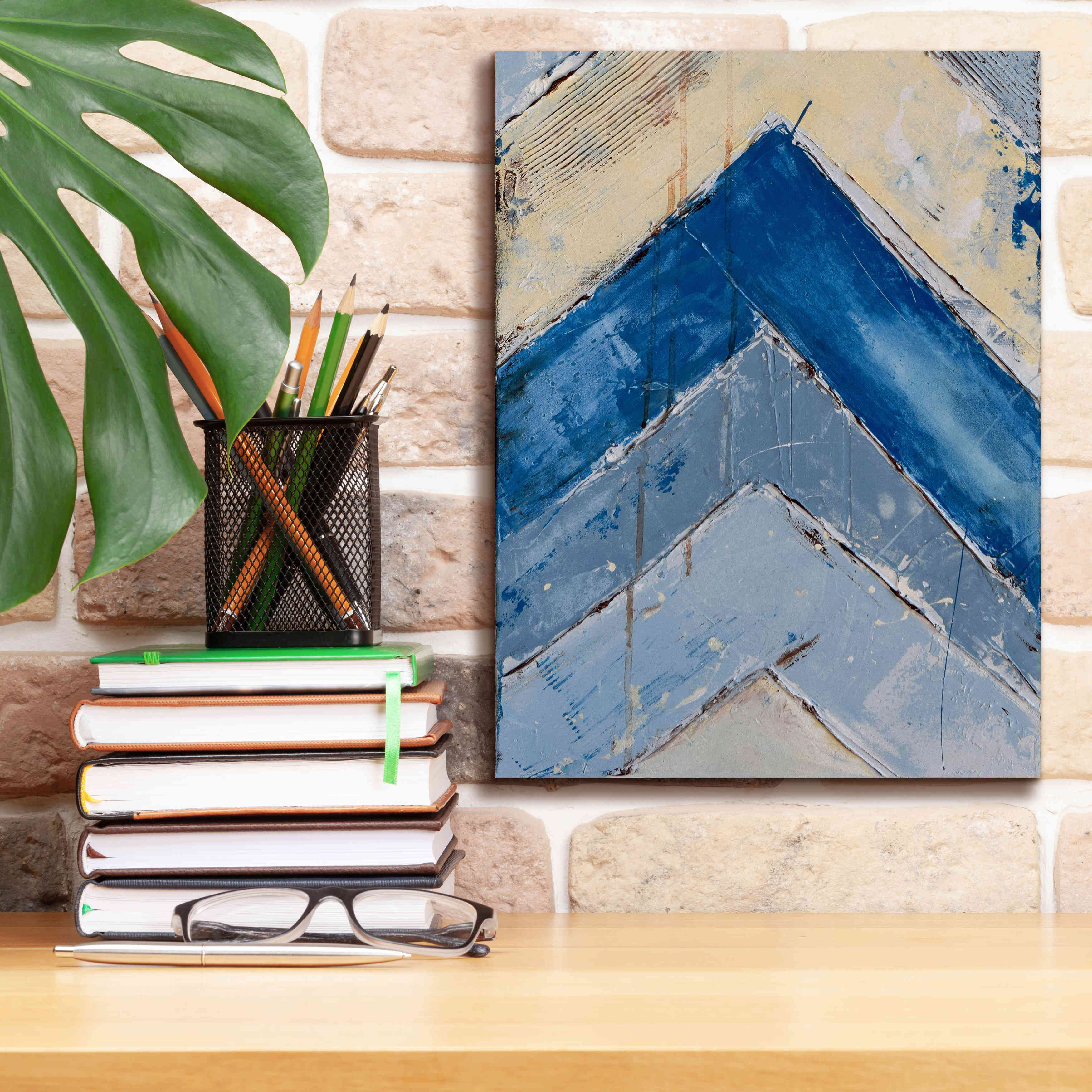 'Blue Zag II' by Erin Ashley, Giclee Canvas Wall Art,12x16