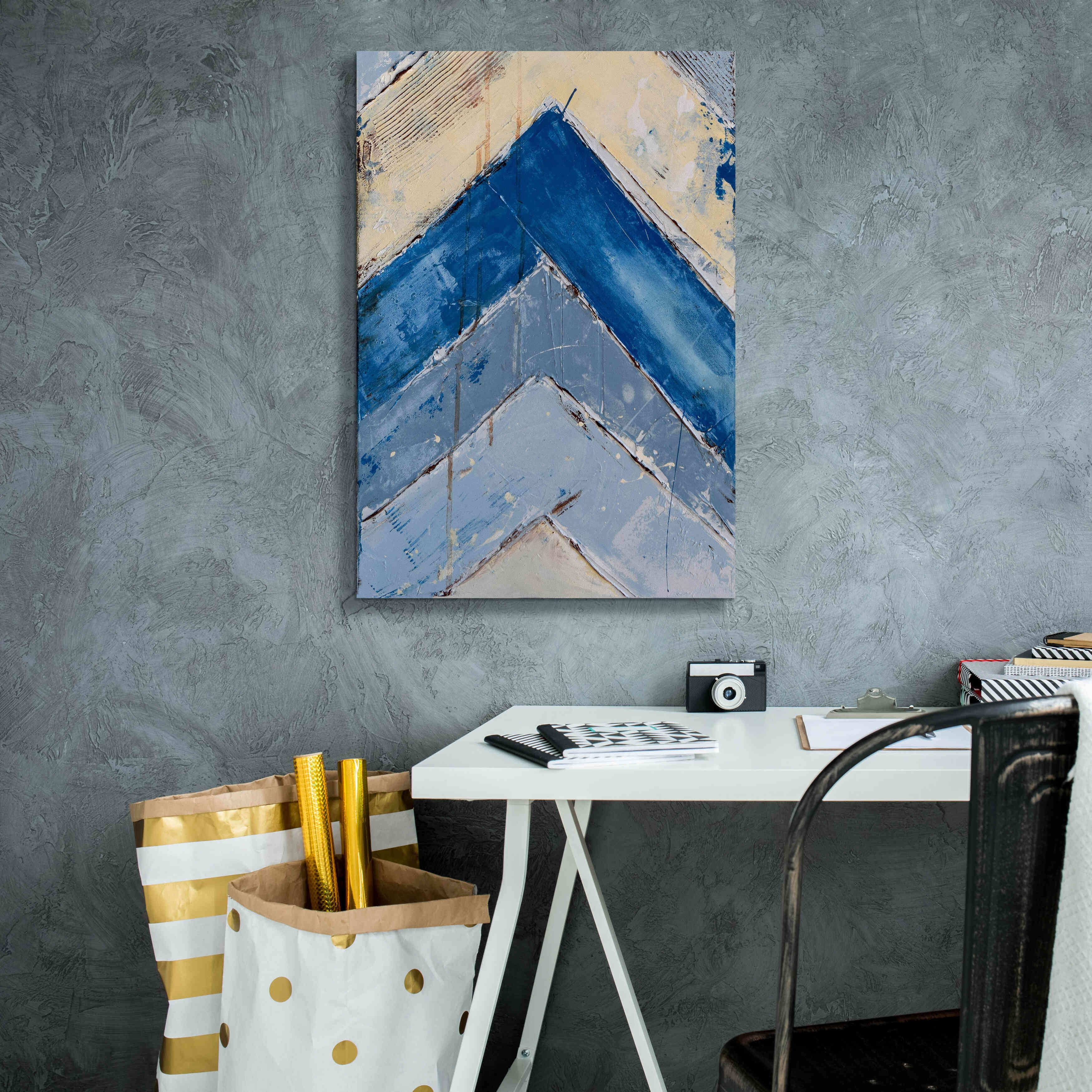 'Blue Zag II' by Erin Ashley, Giclee Canvas Wall Art,18x26