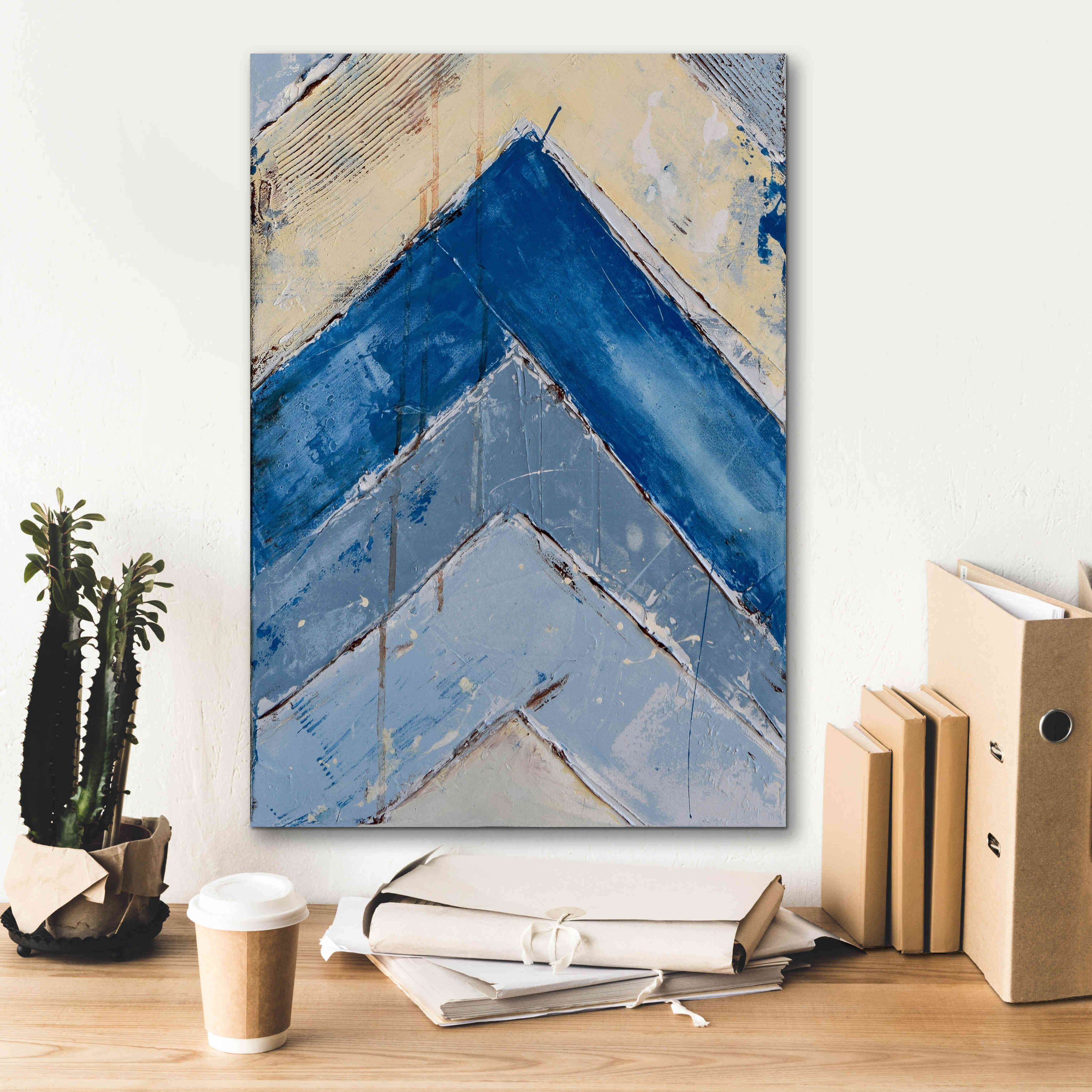 'Blue Zag II' by Erin Ashley, Giclee Canvas Wall Art,18x26