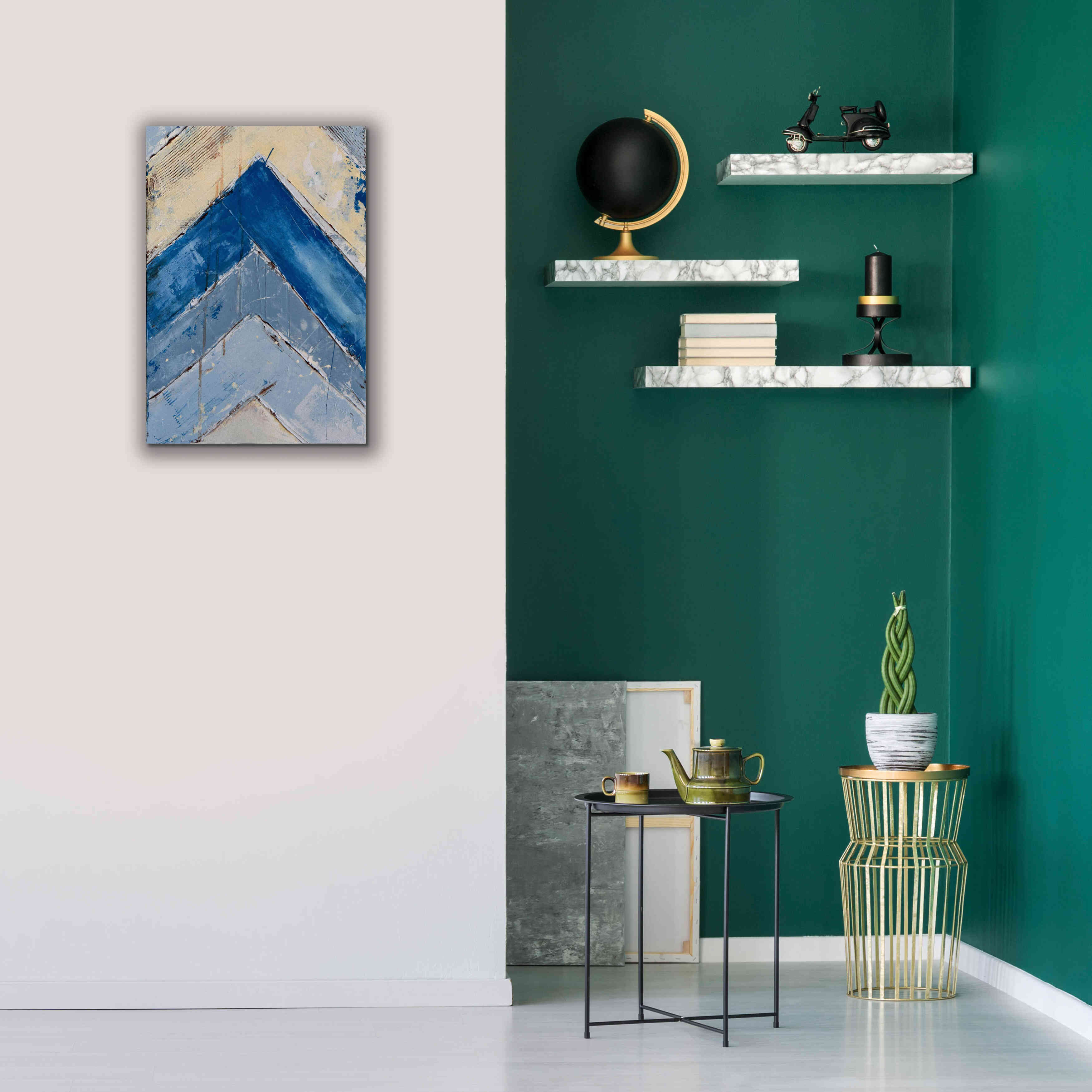 'Blue Zag II' by Erin Ashley, Giclee Canvas Wall Art,18x26