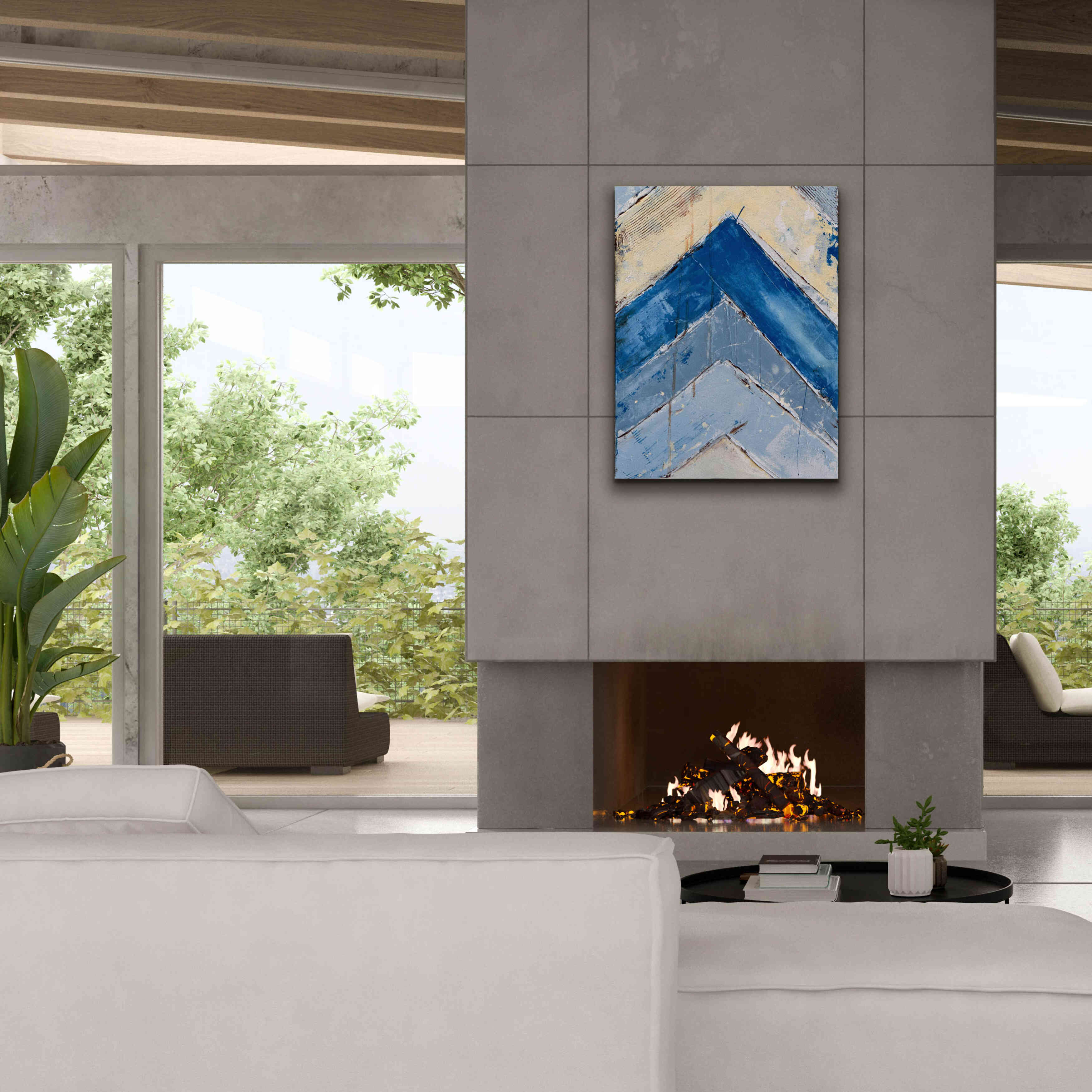 'Blue Zag II' by Erin Ashley, Giclee Canvas Wall Art,26x34