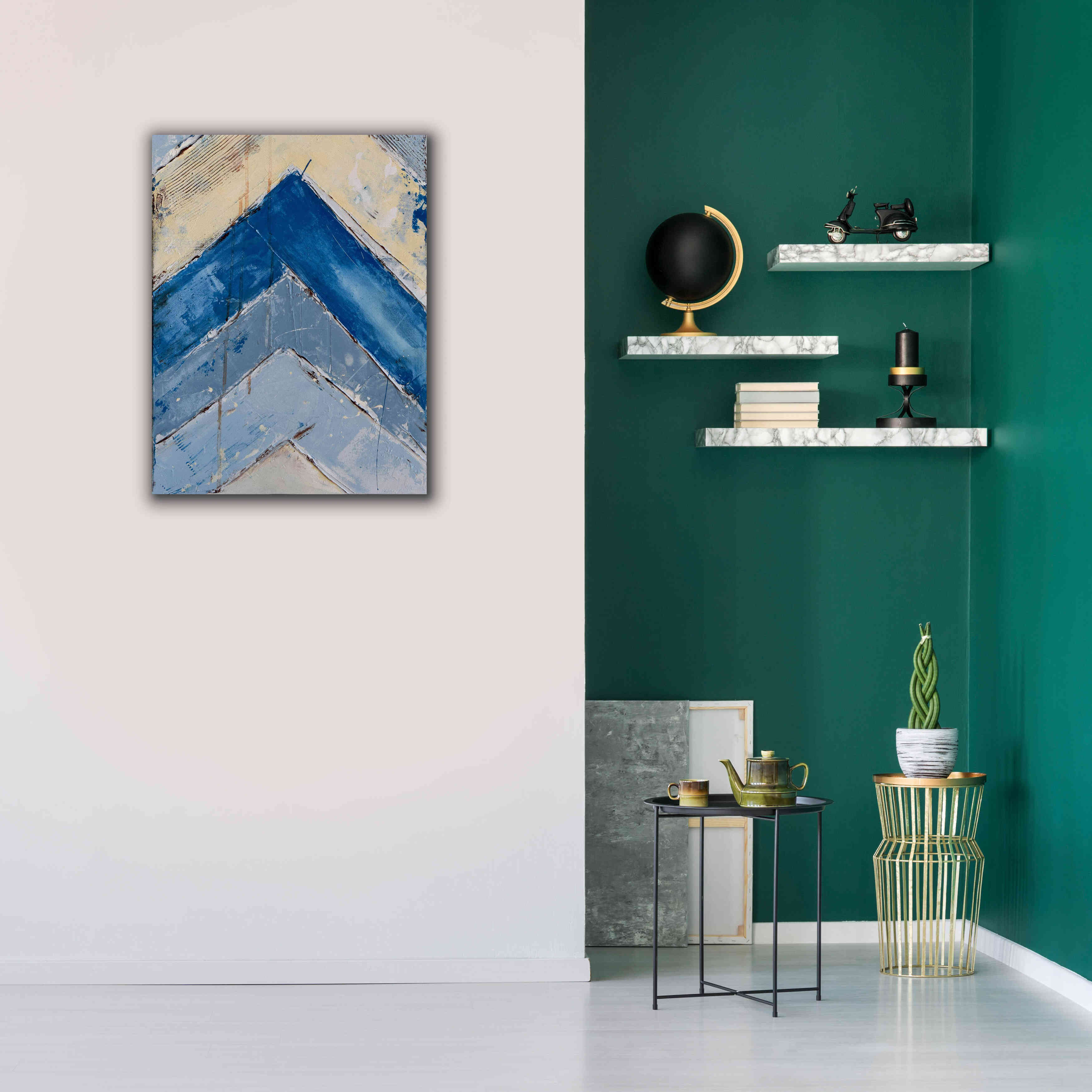 'Blue Zag II' by Erin Ashley, Giclee Canvas Wall Art,26x34