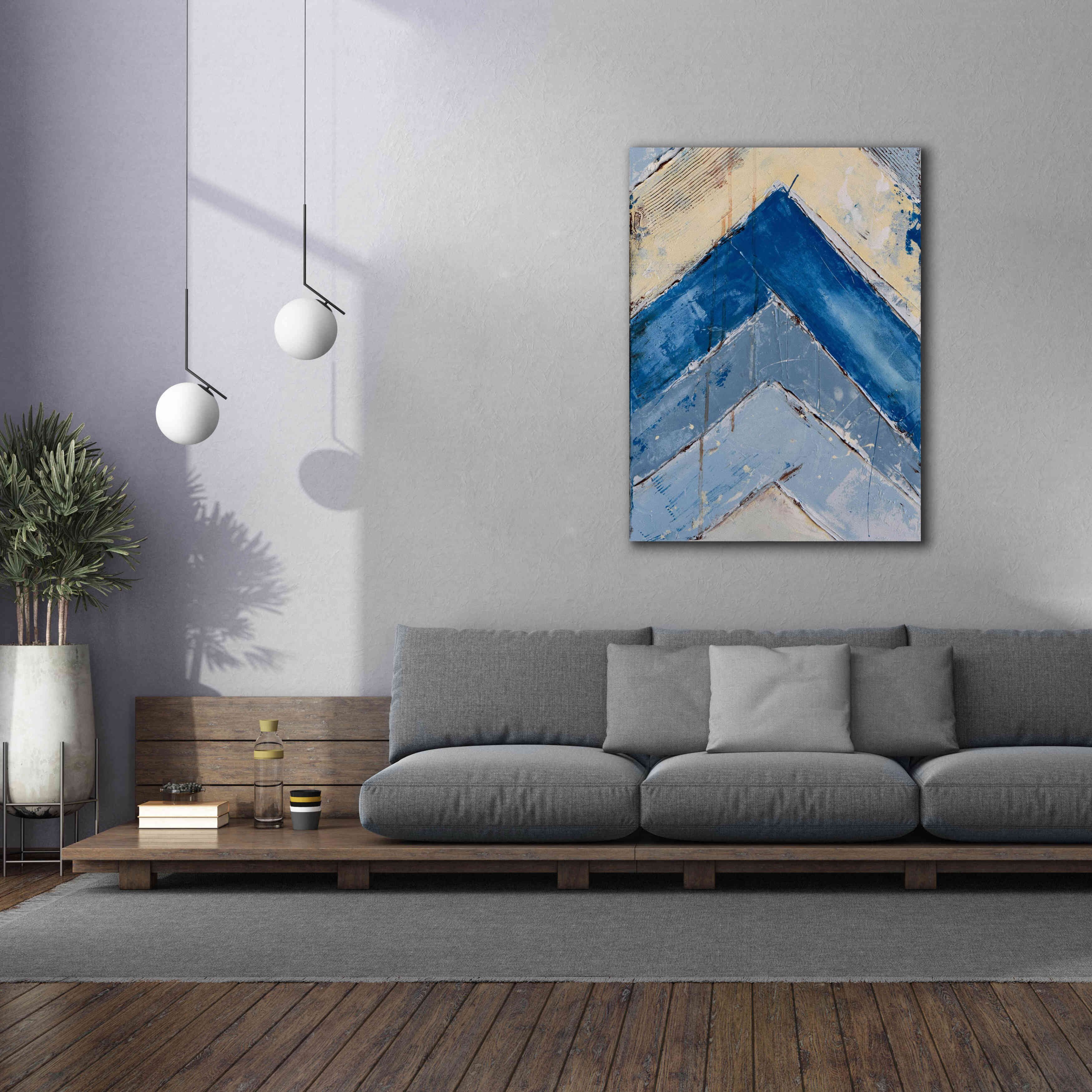 'Blue Zag II' by Erin Ashley, Giclee Canvas Wall Art,40x54
