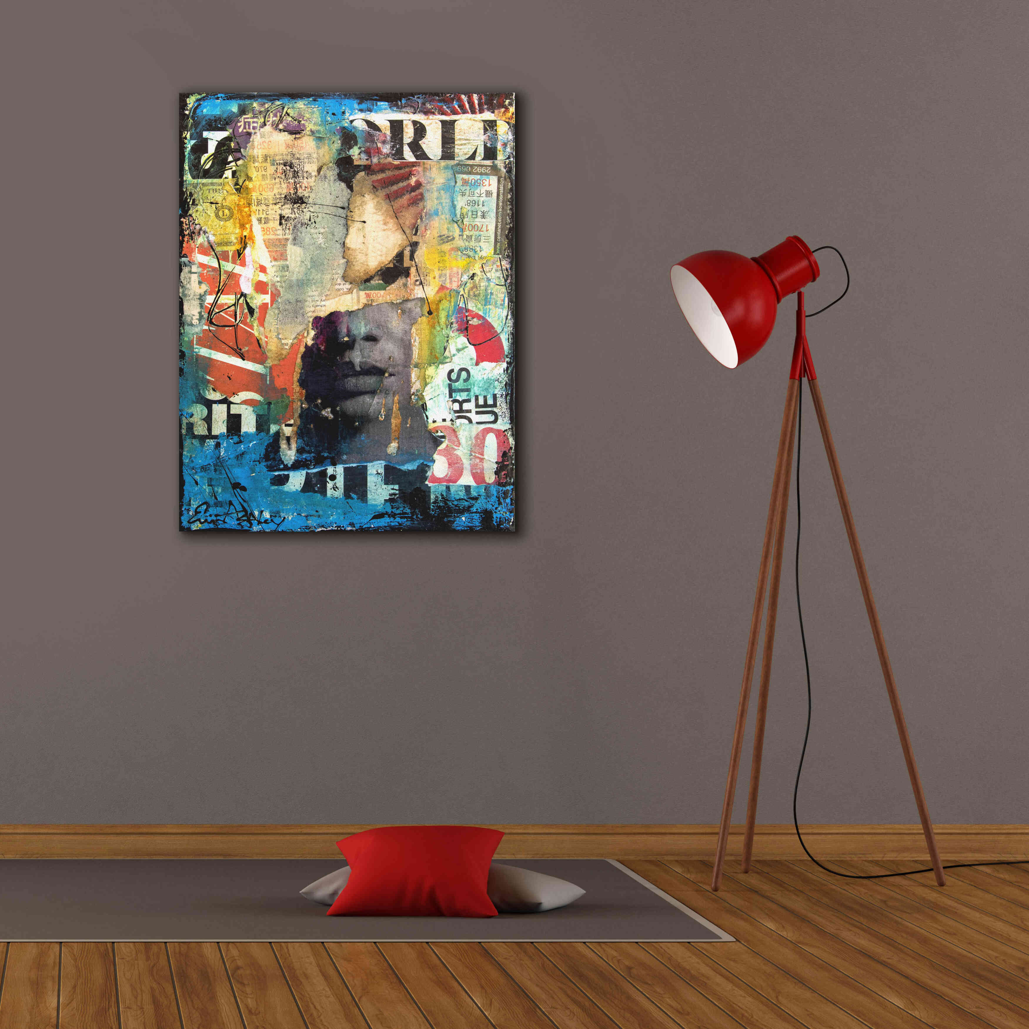 'Collage Head' by Erin Ashley, Giclee Canvas Wall Art,26x34