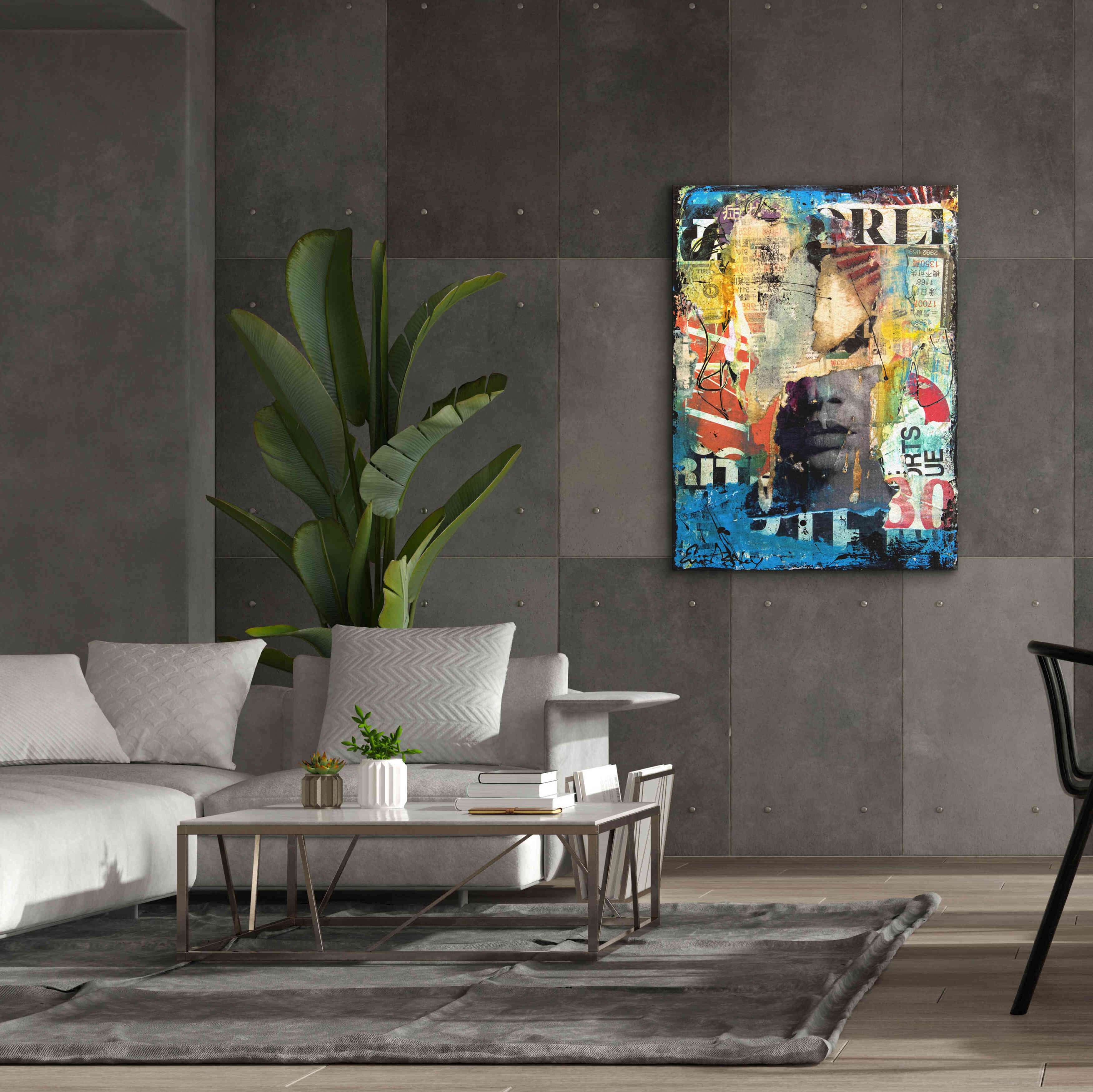 'Collage Head' by Erin Ashley, Giclee Canvas Wall Art,40x54