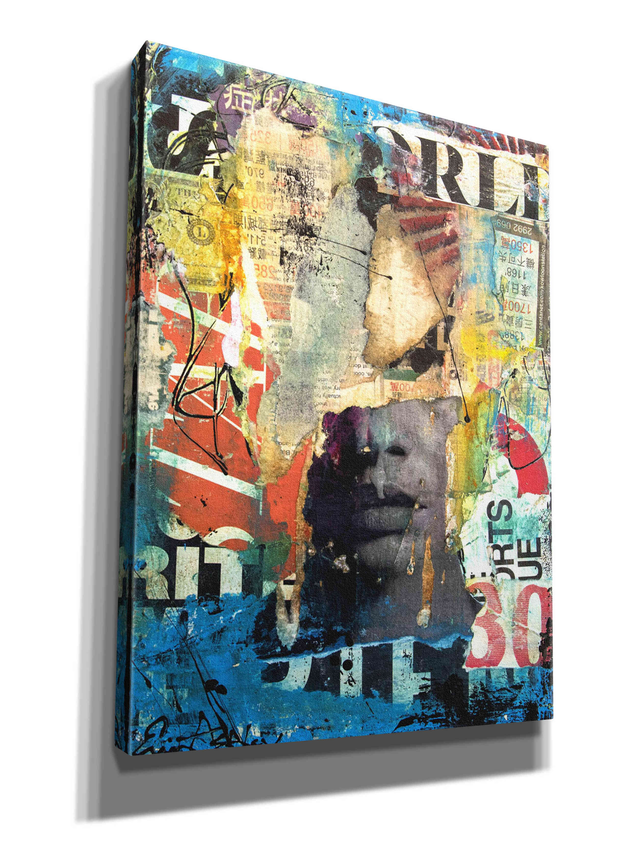 'Collage Head' by Erin Ashley, Giclee Canvas Wall Art