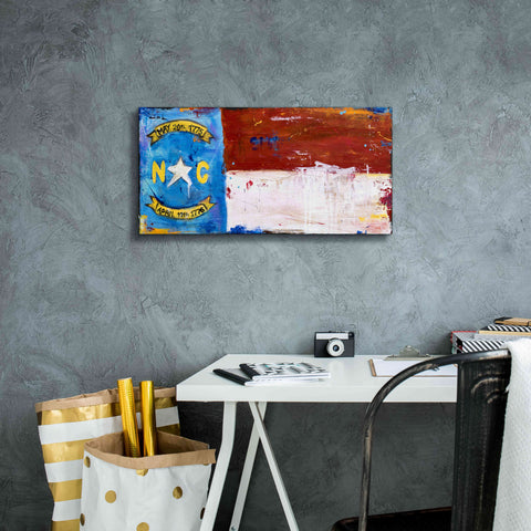 Image of 'NC Flag' by Erin Ashley, Giclee Canvas Wall Art,24x12