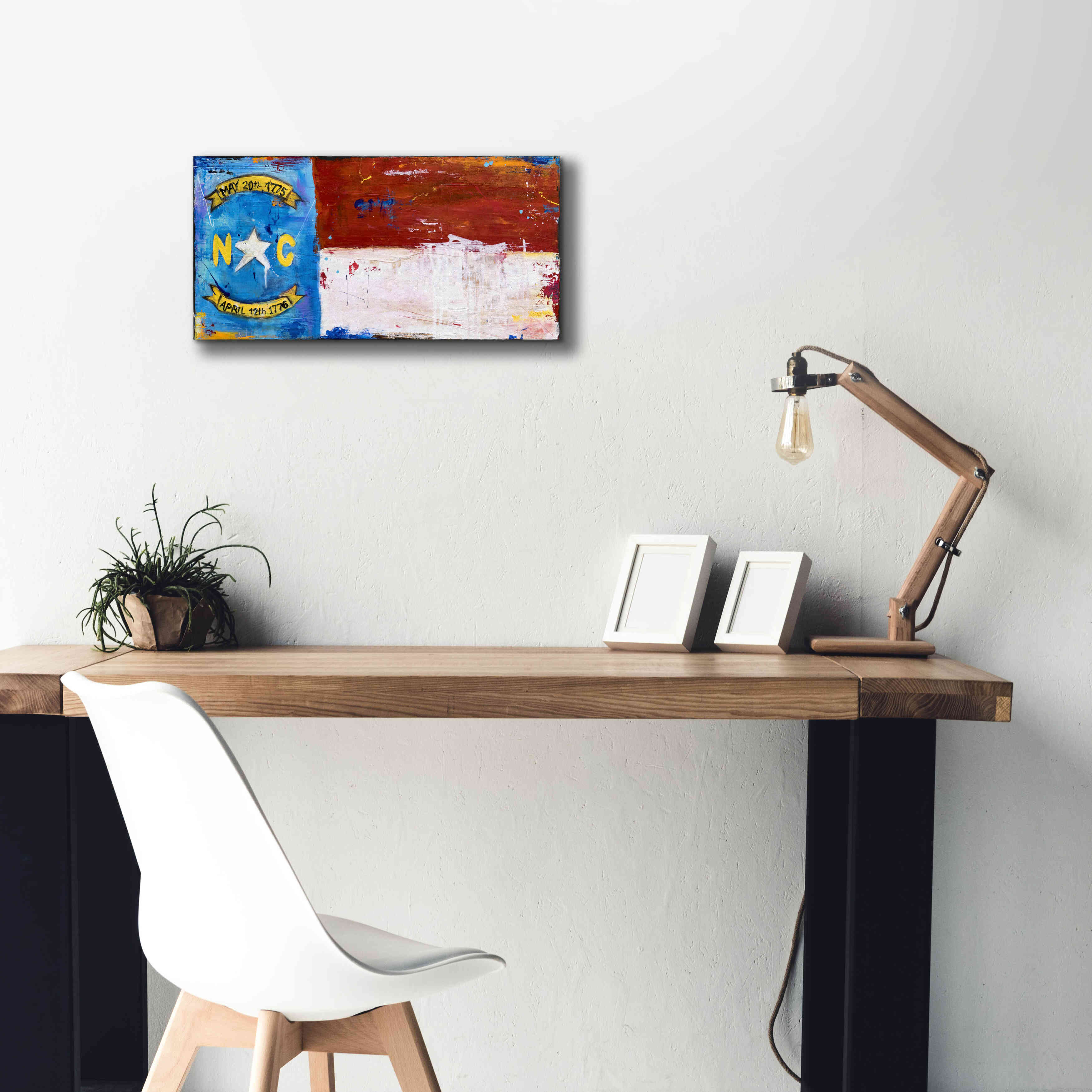 'NC Flag' by Erin Ashley, Giclee Canvas Wall Art,24x12