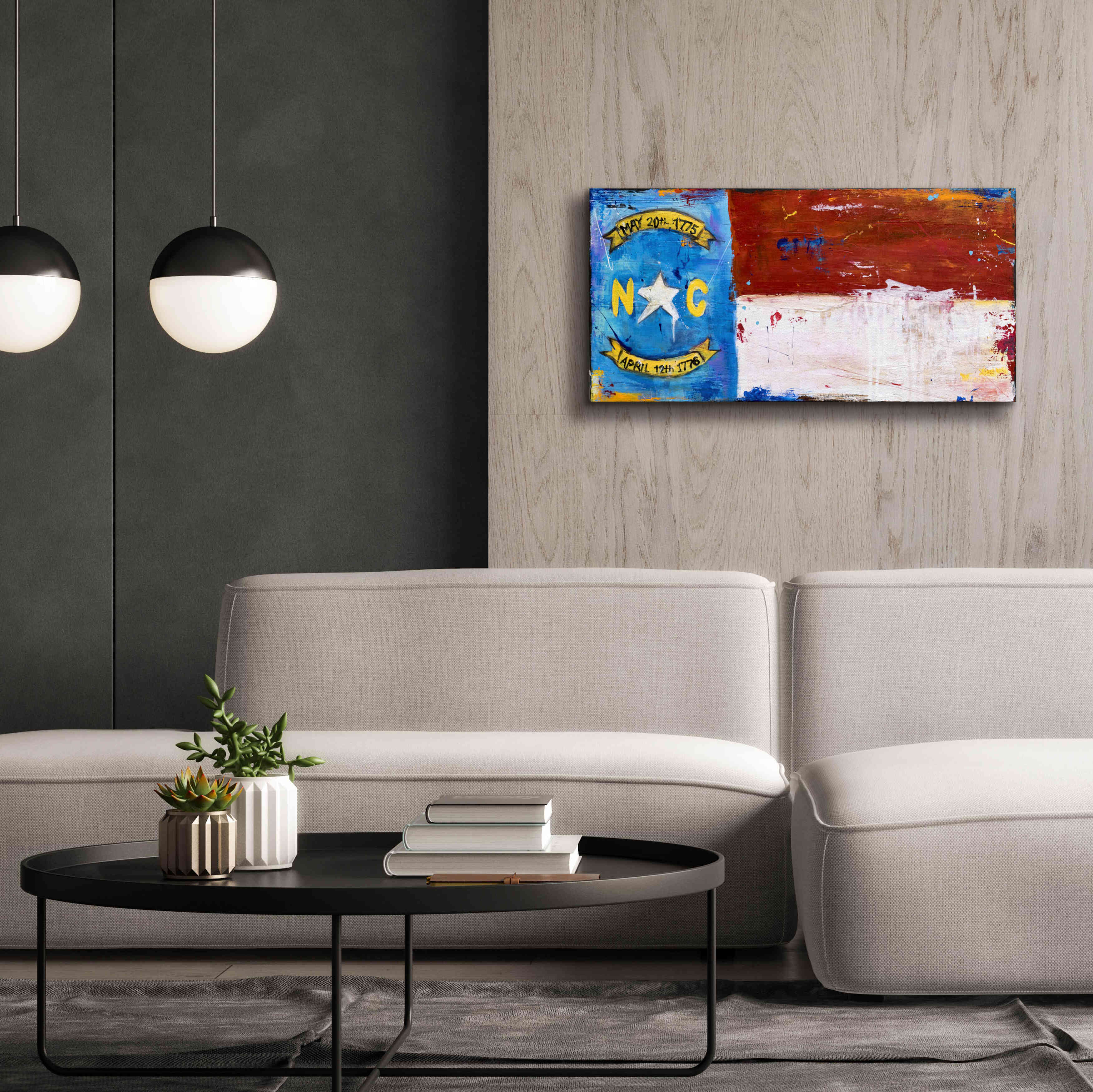 'NC Flag' by Erin Ashley, Giclee Canvas Wall Art,40x20