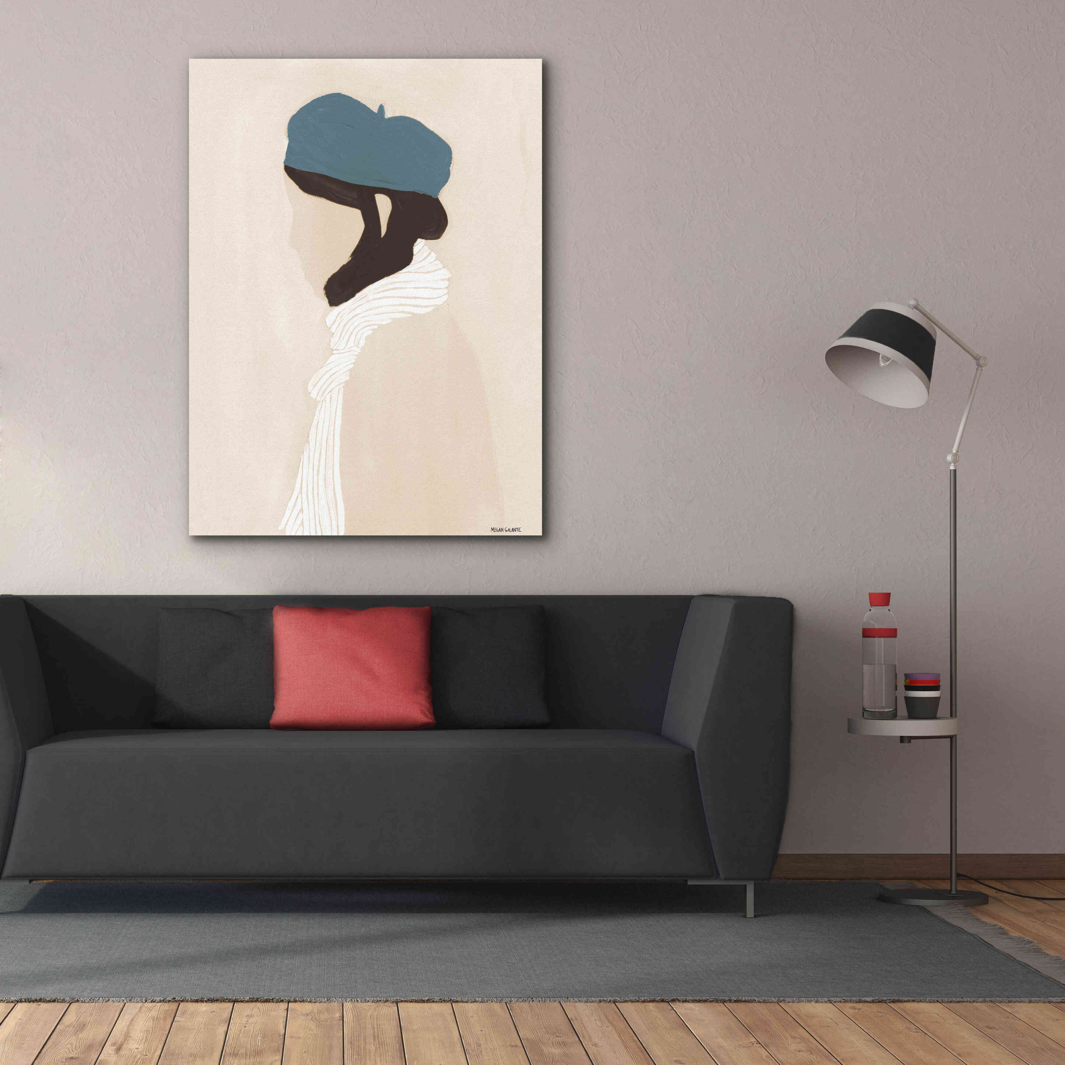 'Blue Beret' by Megan Galante, Giclee Canvas Wall Art,40 x 54