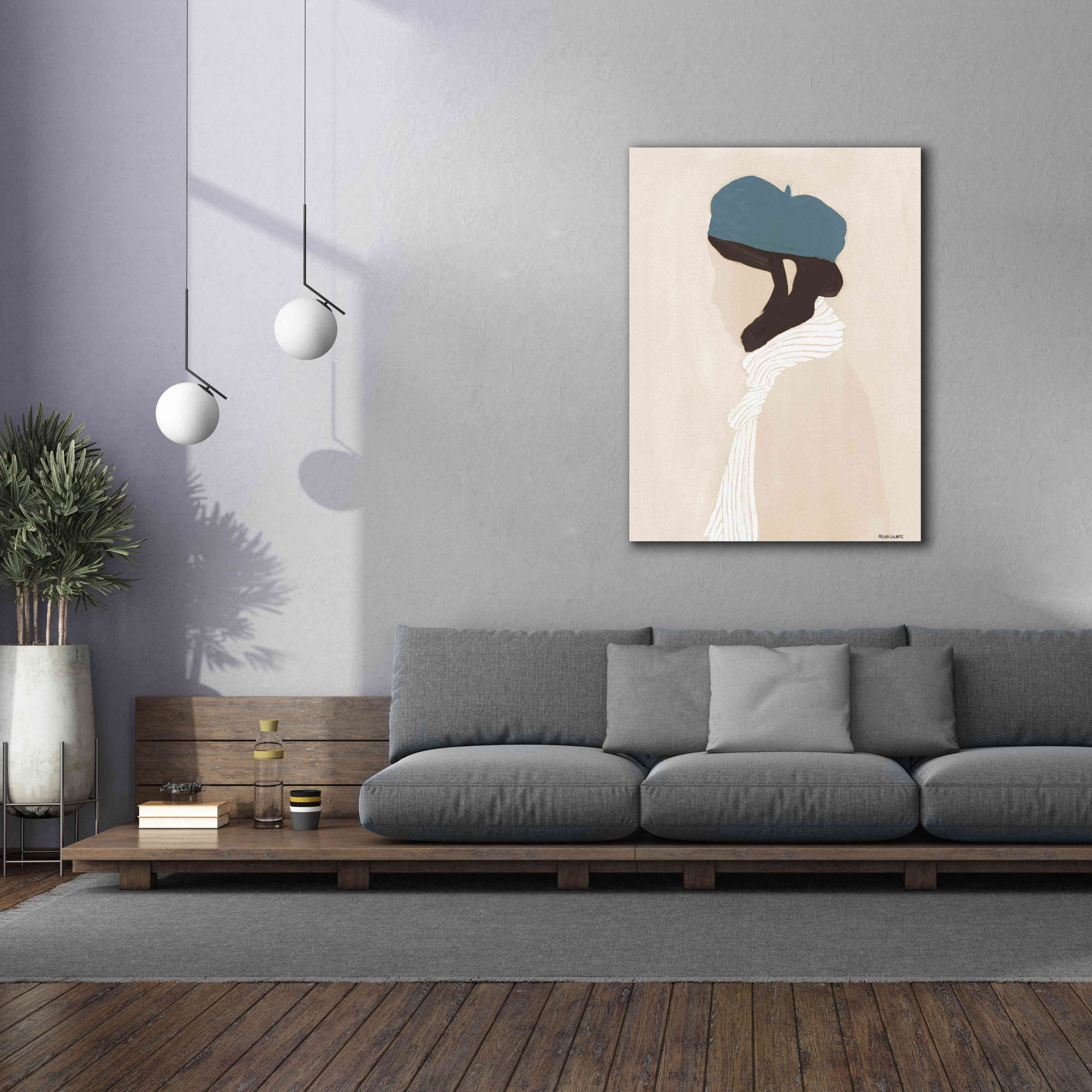 'Blue Beret' by Megan Galante, Giclee Canvas Wall Art,40 x 54